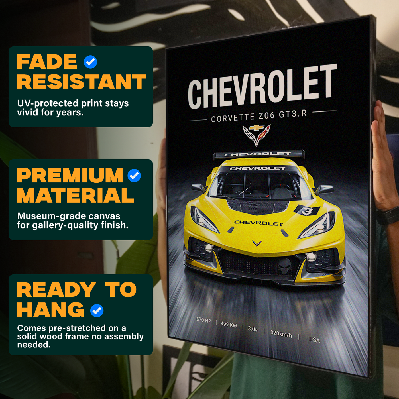 Chevrolet Corvette Yellow Poster