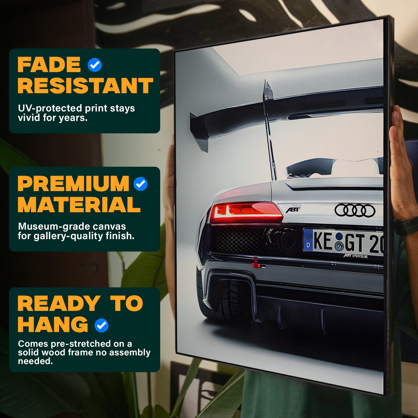 Audi White Car Poster