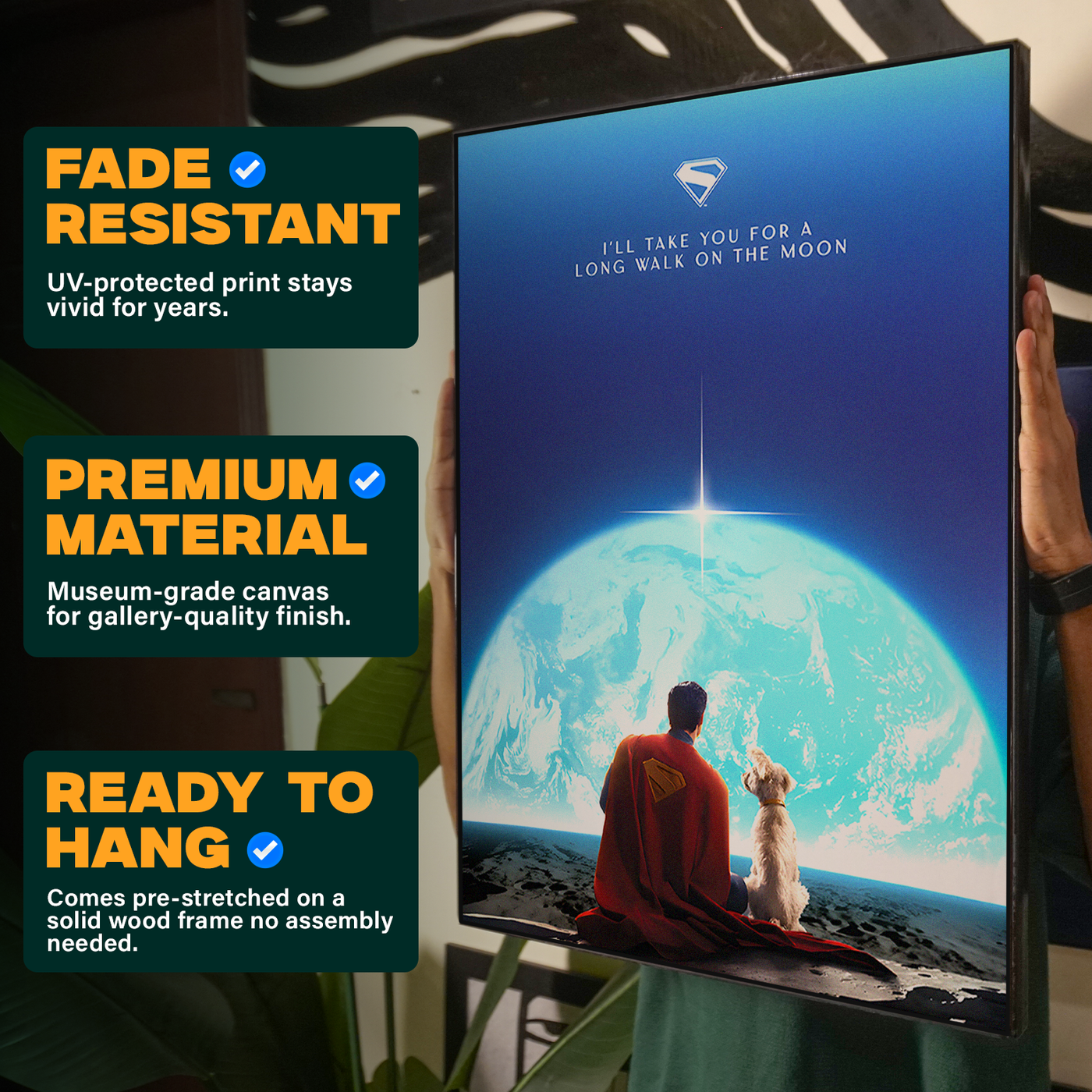 Blue Silhouette Superman Poster