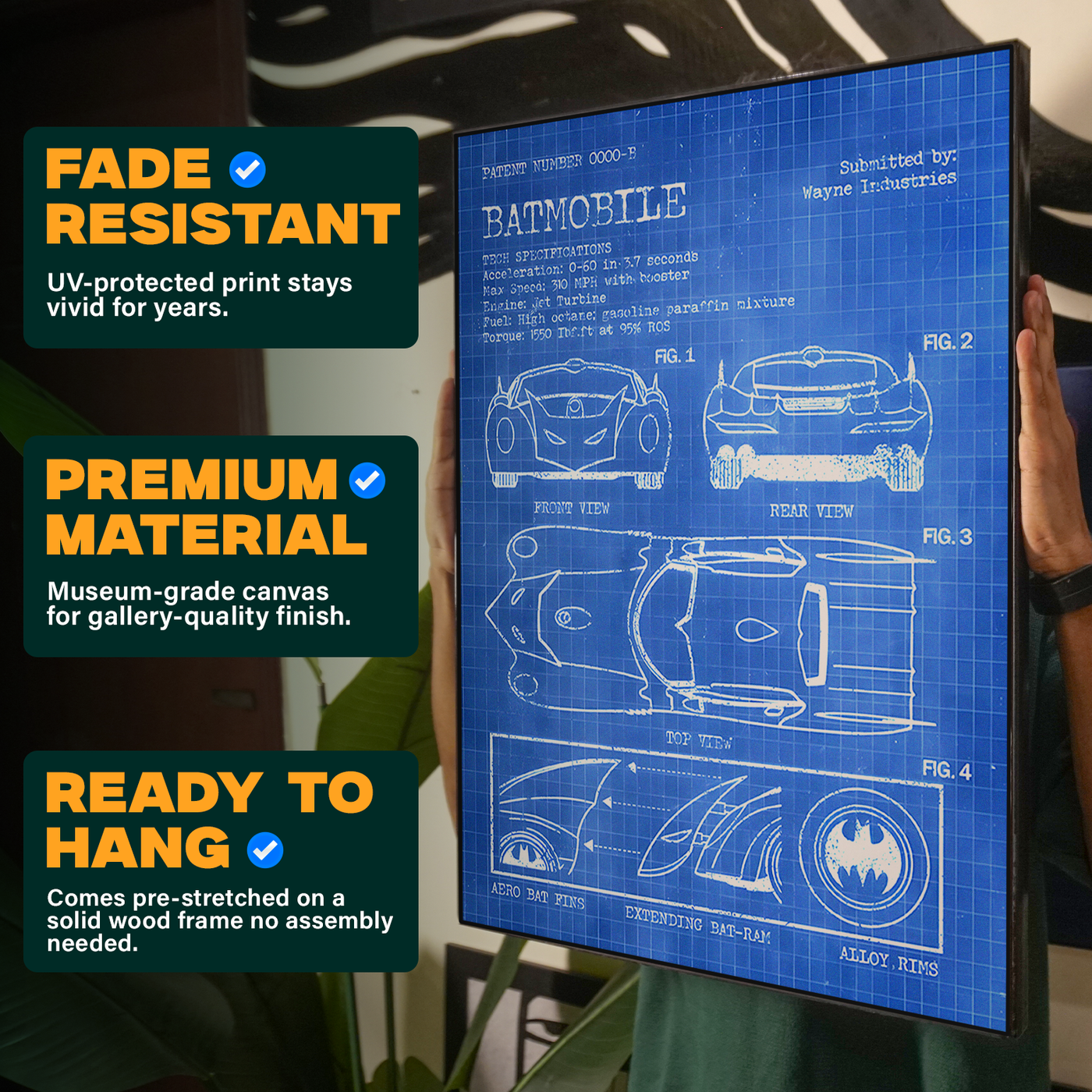 Batmobile Blueprint Poster