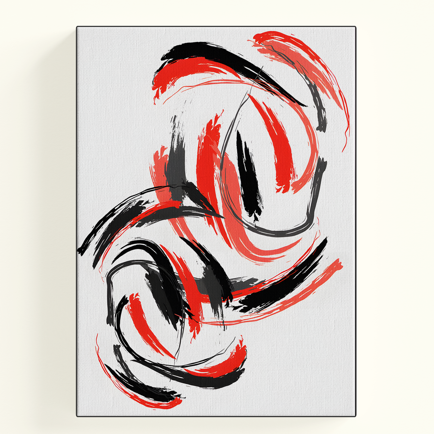 Red and Black Brush Stroke Poster