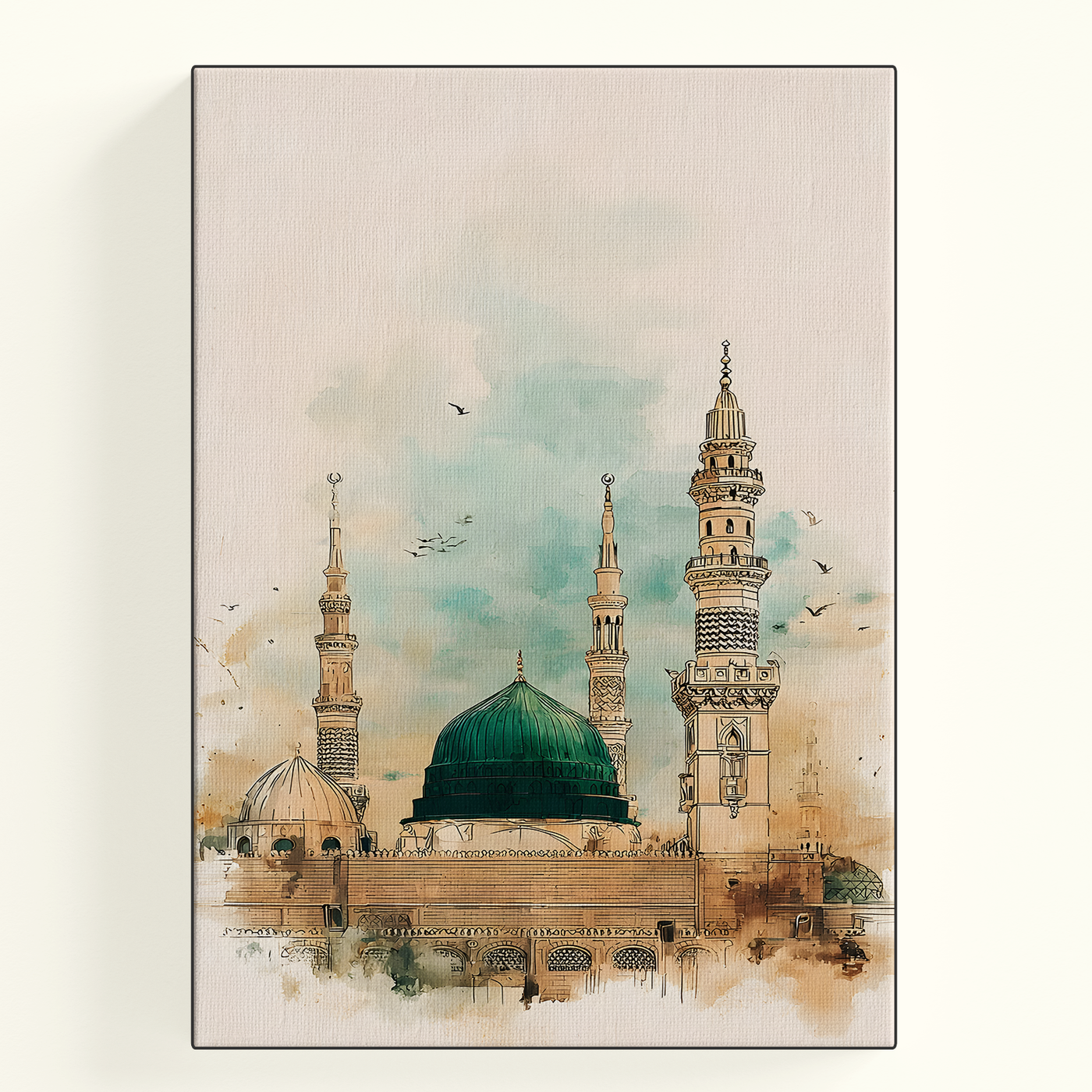 Green Dome Medina Watercolor Poster