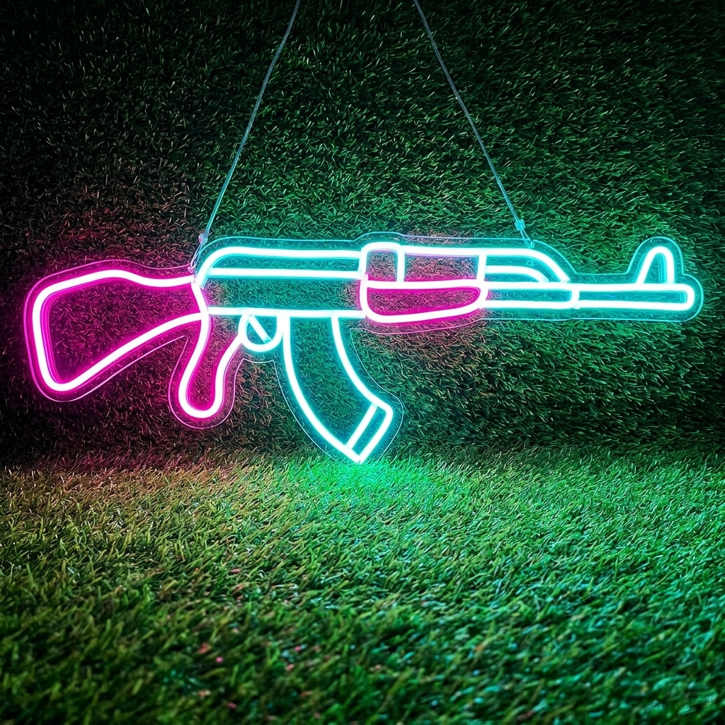 AK-47 Gun Neon Sign