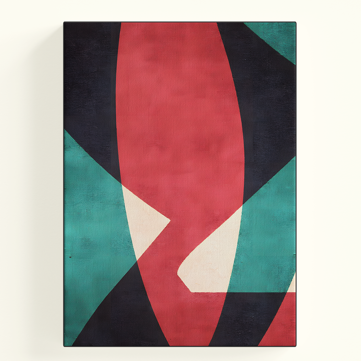 Geometric Abstract Shapes Dark Red Teal Poster
