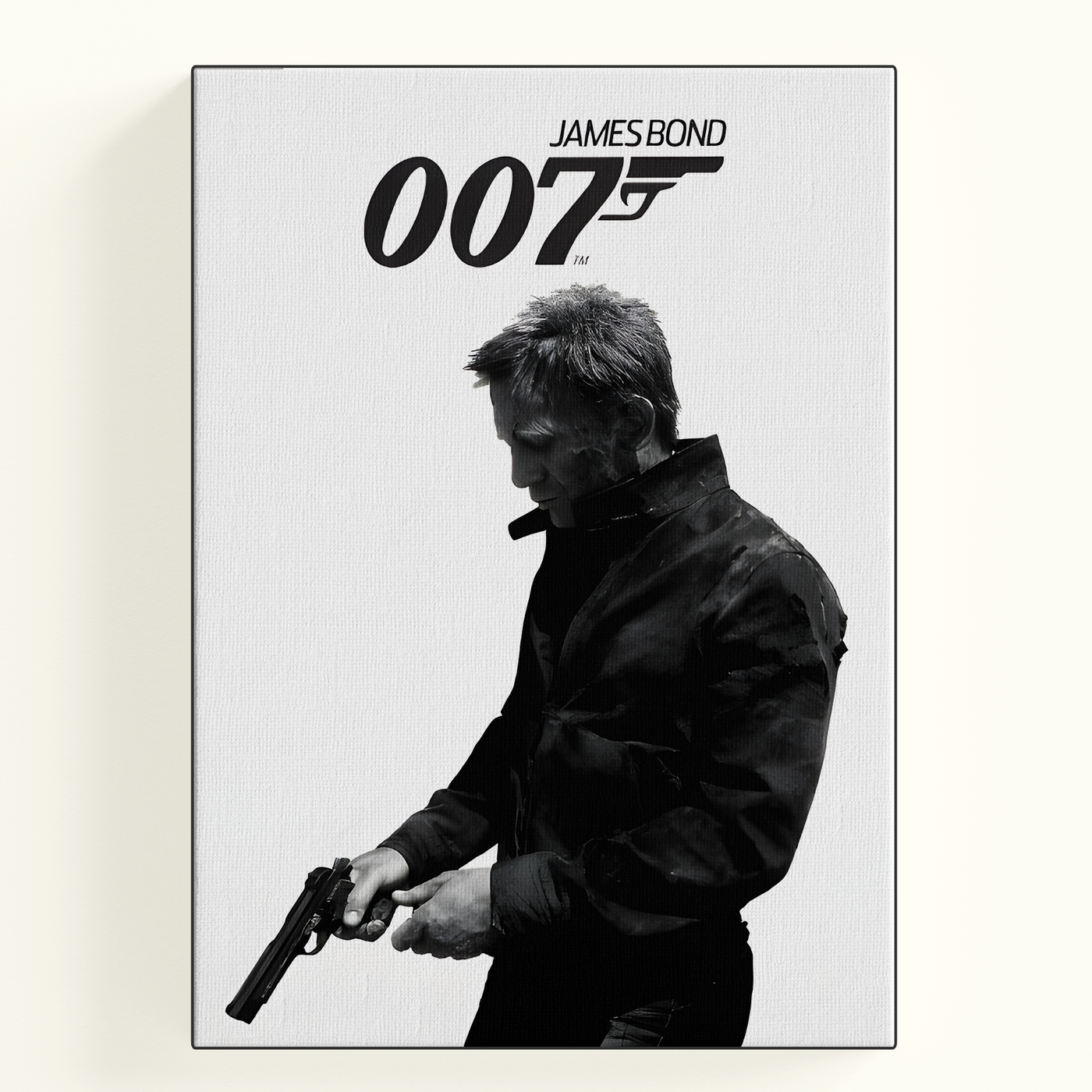 007 Black and White Poster