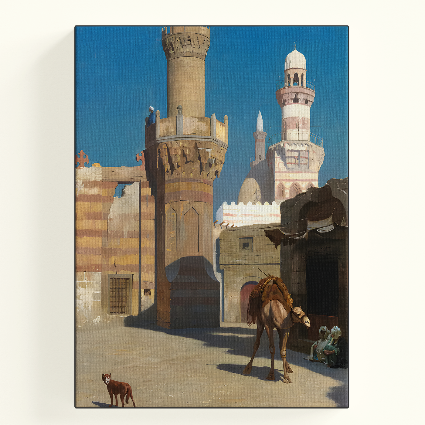 Vintage Market Mosque Painting Poster