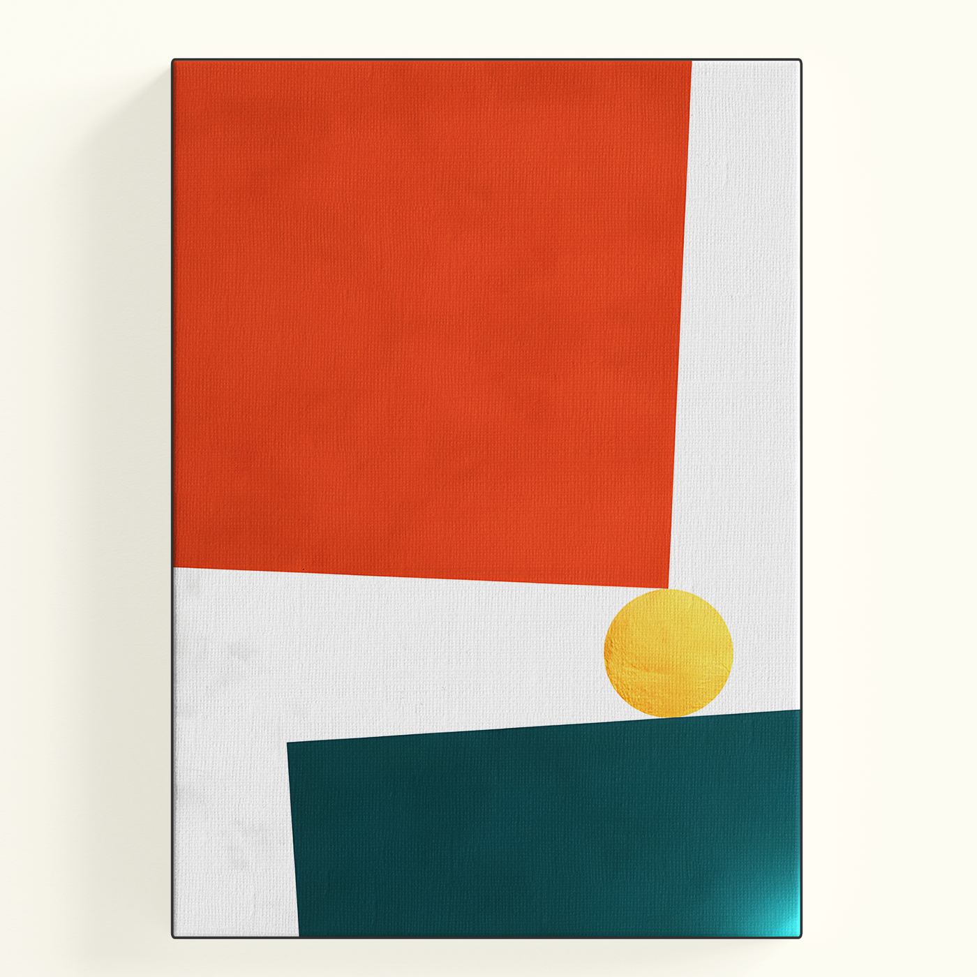 Geometric Abstract Orange Red Square Poster