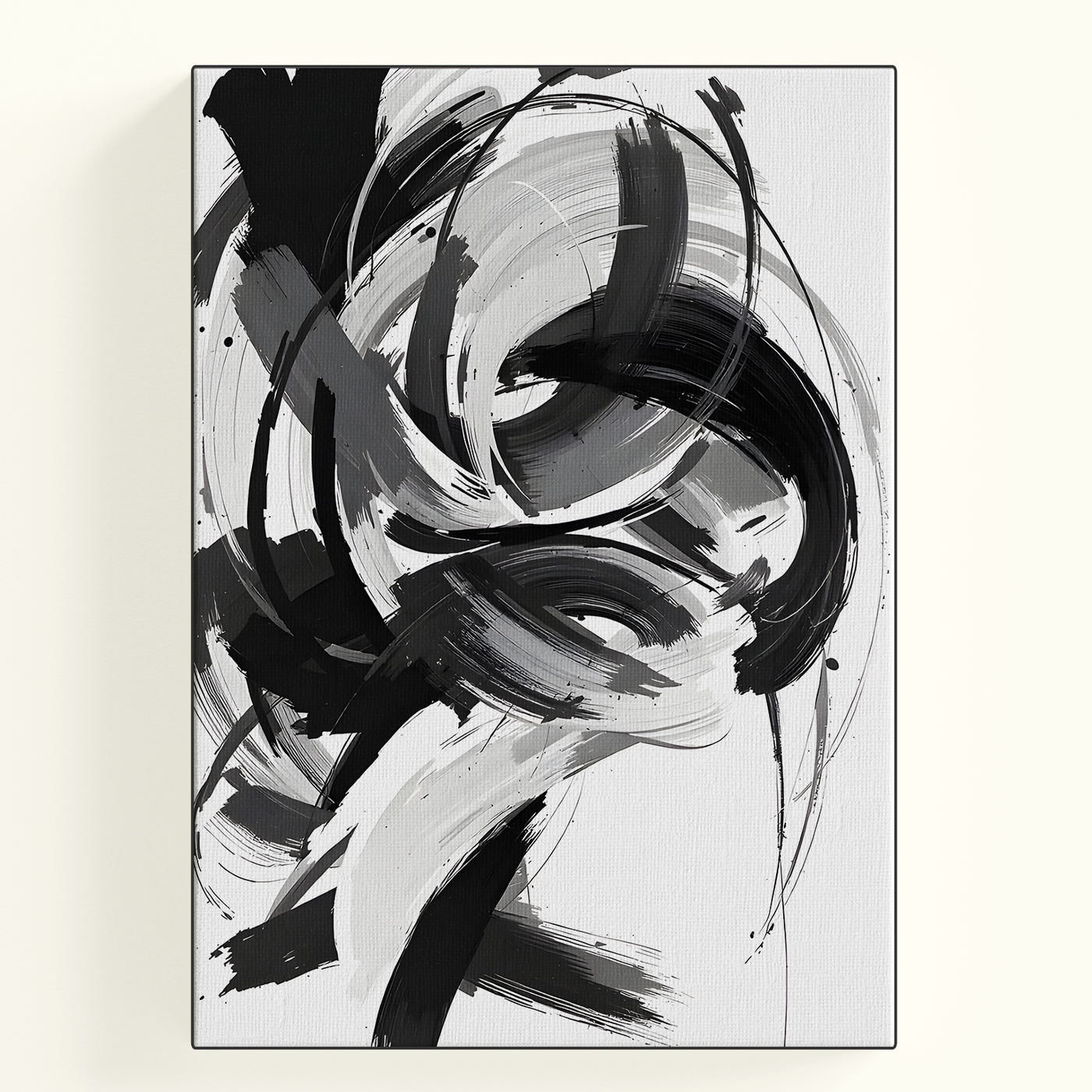 Black and White Brush Stroke Poster
