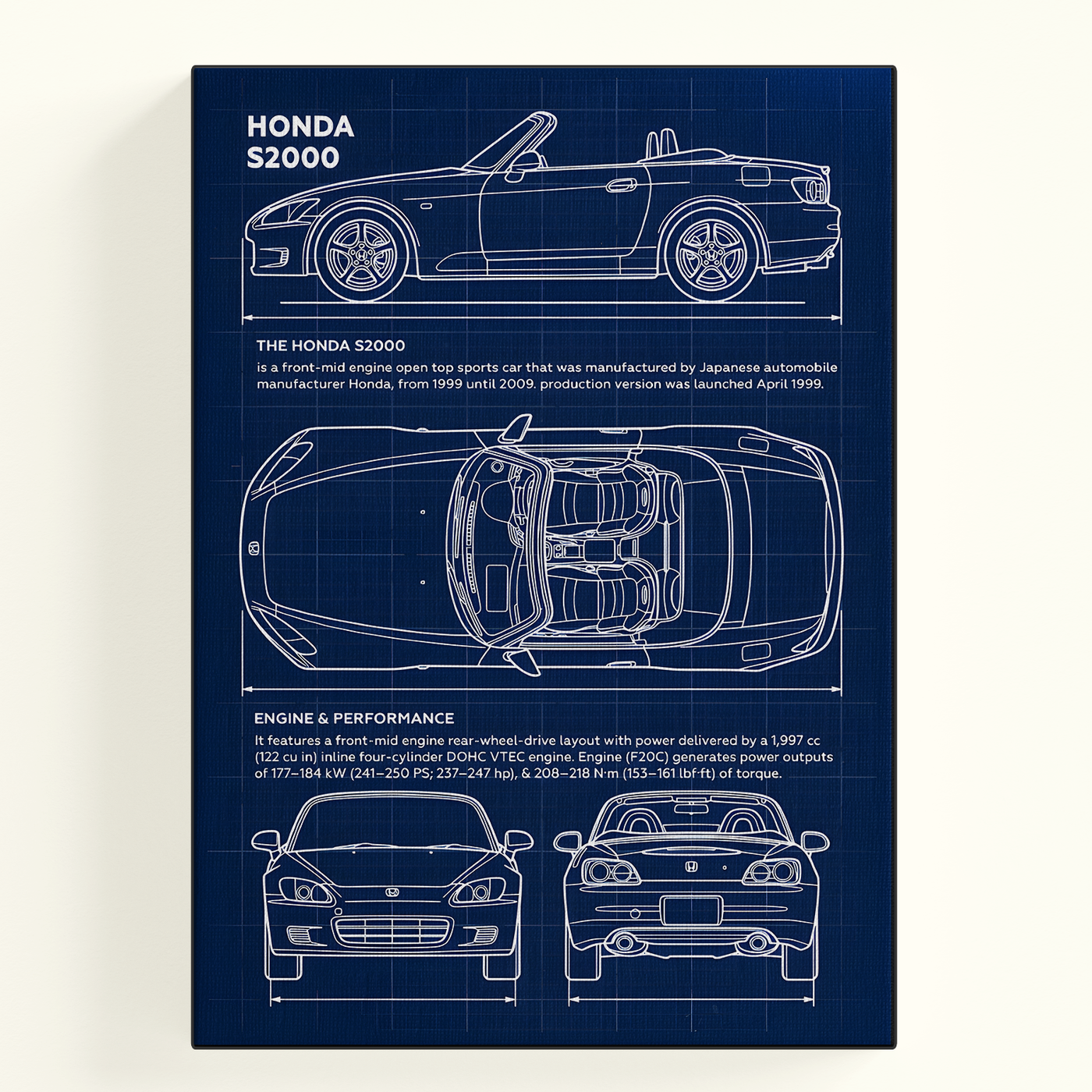 Honda Blueprint Sketch Poster