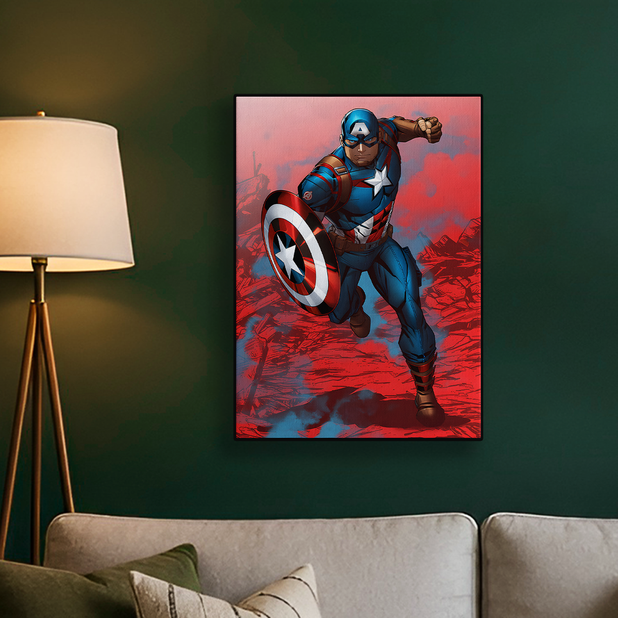 Captain America Colorful Comic Poster