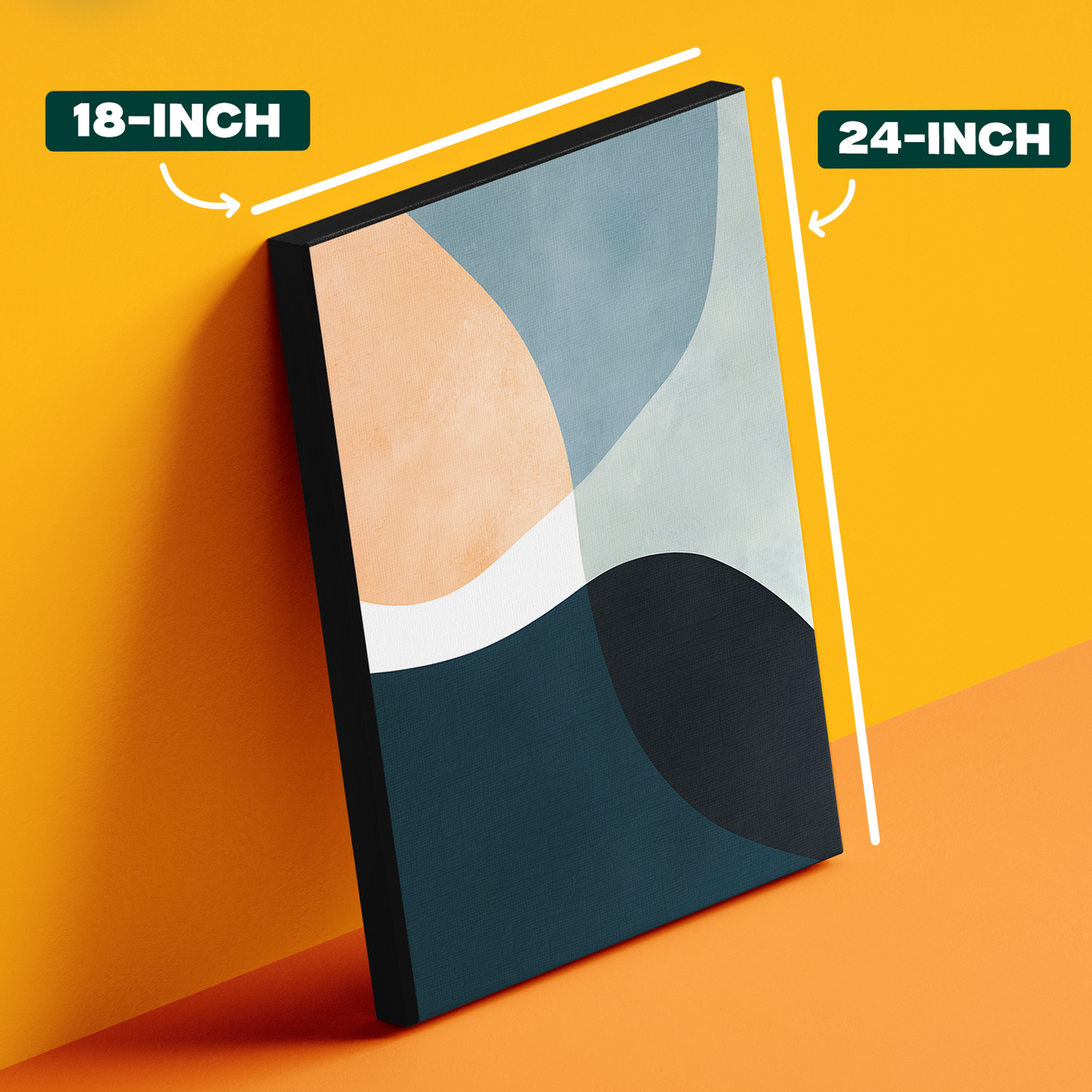 Geometric Abstract Shapes Gray Teal Poster