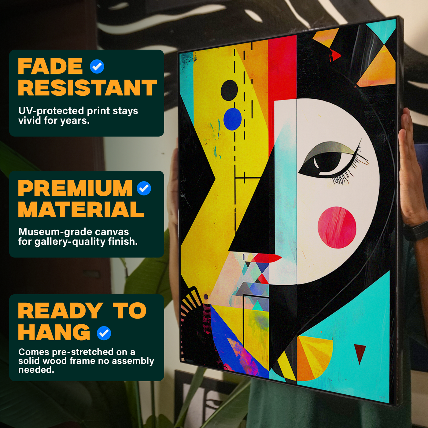 Cubist Face Colorful Geometric Poster