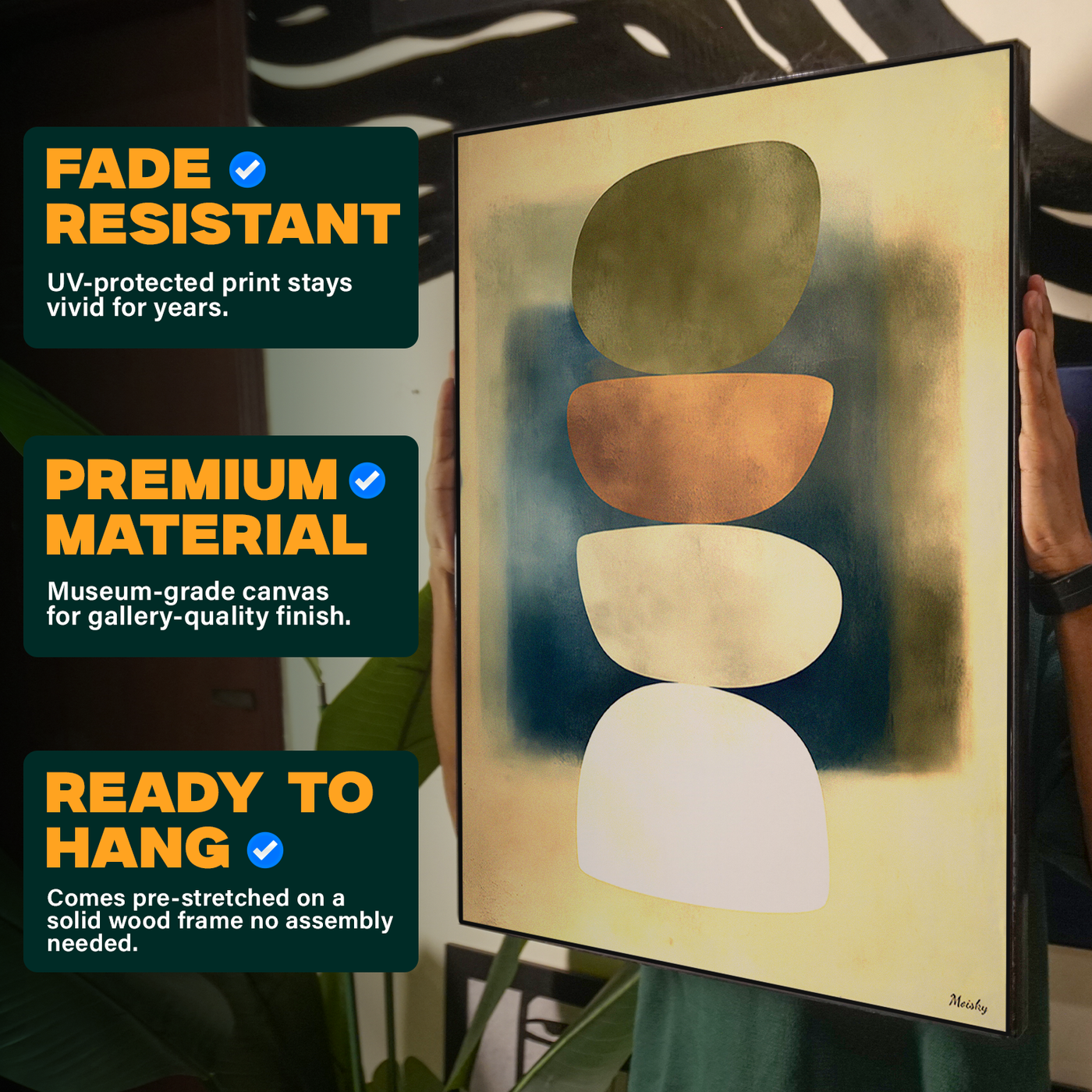 Abstract Balance Stones Green Poster