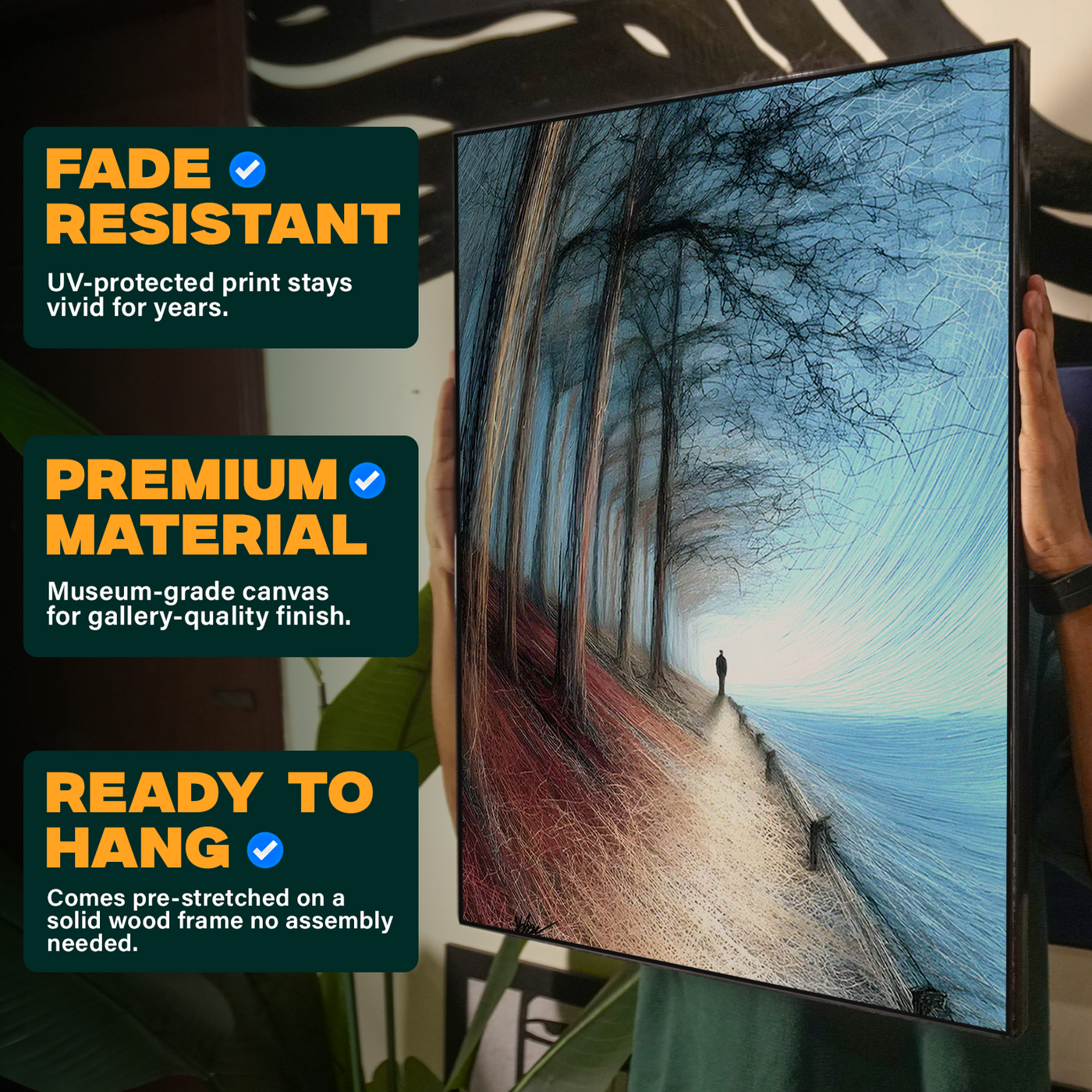 Blue Forest Path Poster