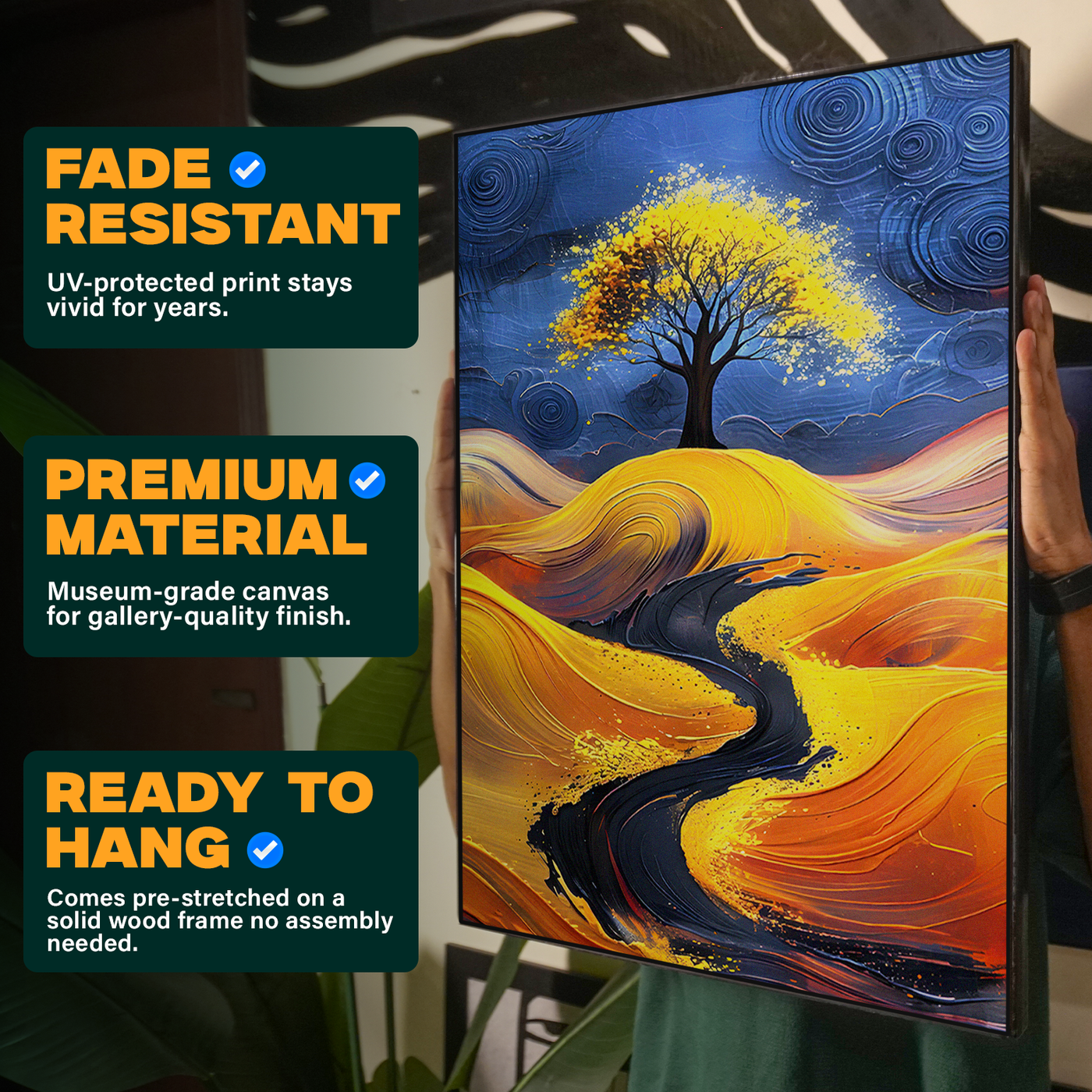 Golden Tree Desert Path Poster
