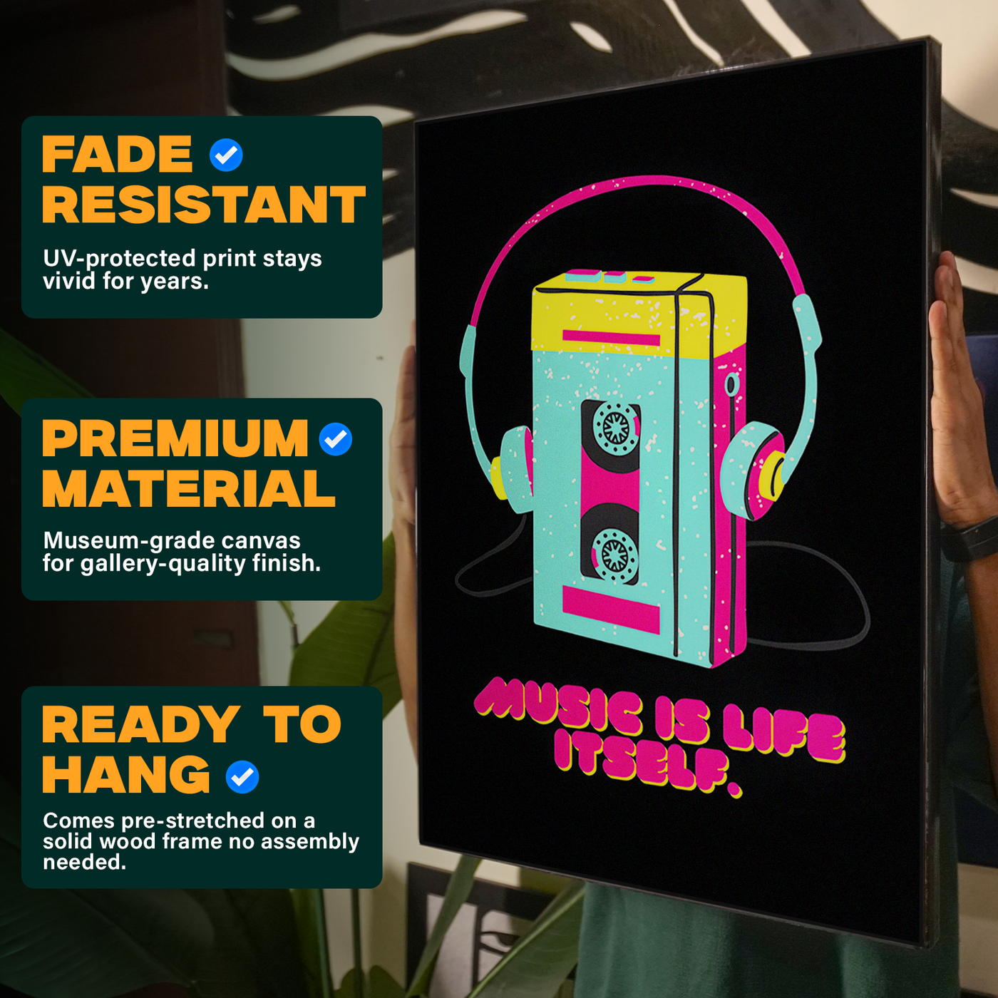 Headphones Music Is Life Poster