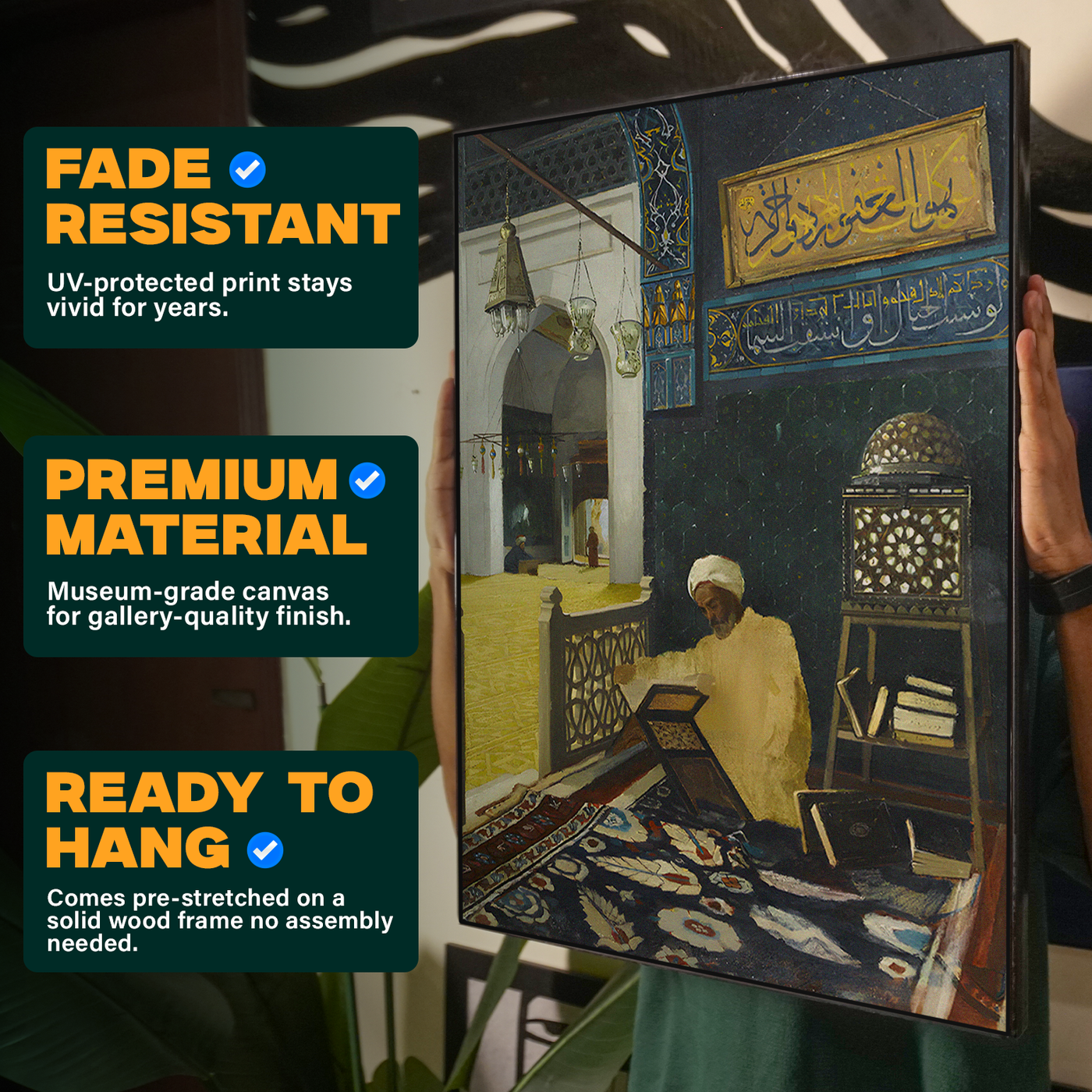 Person Praying Mosque Interior Poster