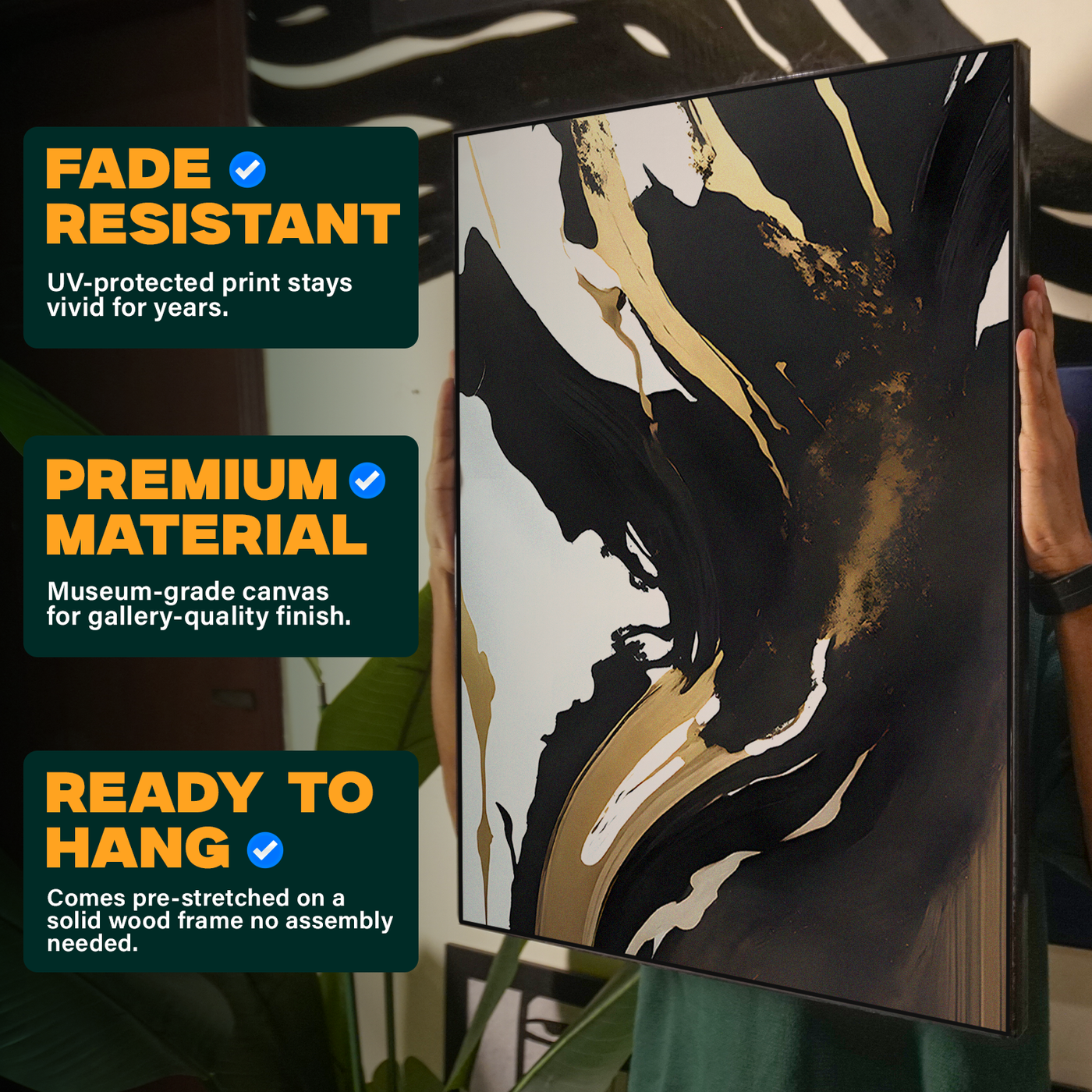 Black and Gold Wave Poster