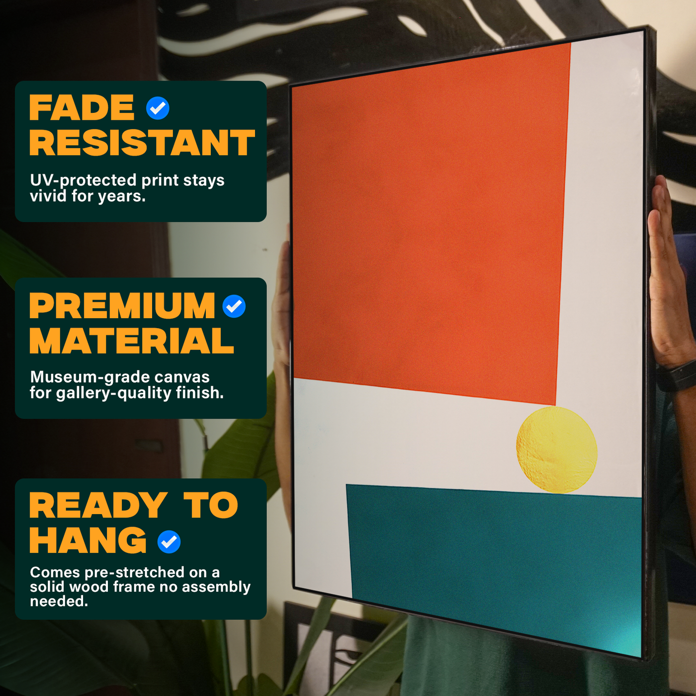 Geometric Abstract Orange Red Square Poster