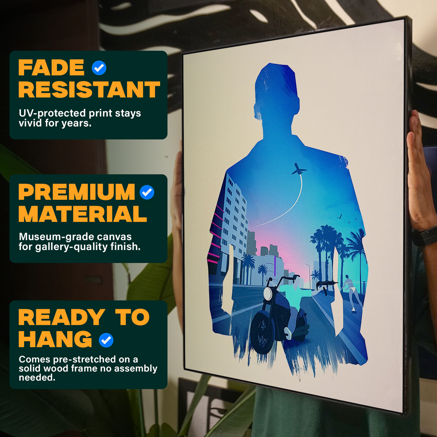 GTA: Vice City Tommy Vercetti Silhouette City Poster