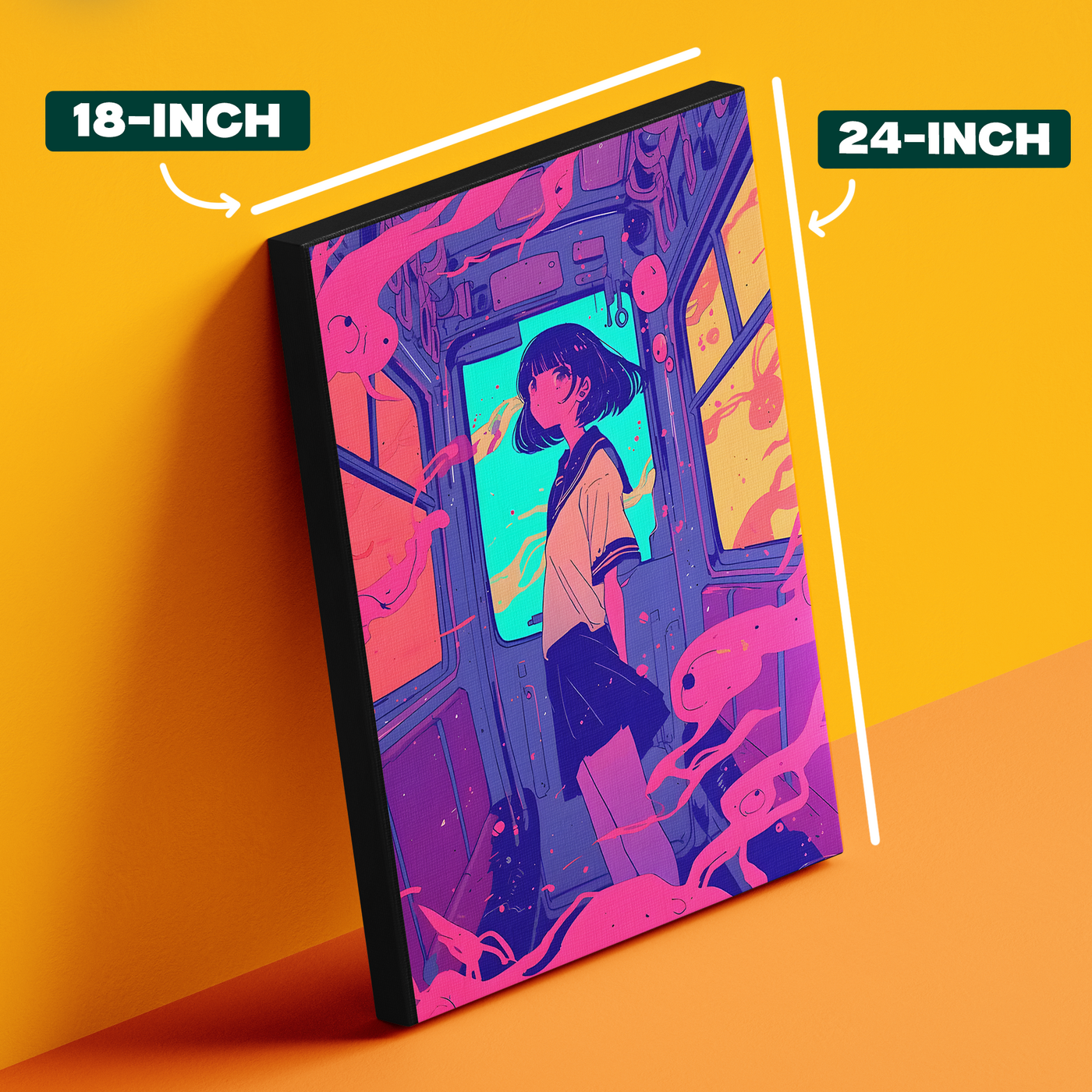 Window Anime Girl Silhouette Poster