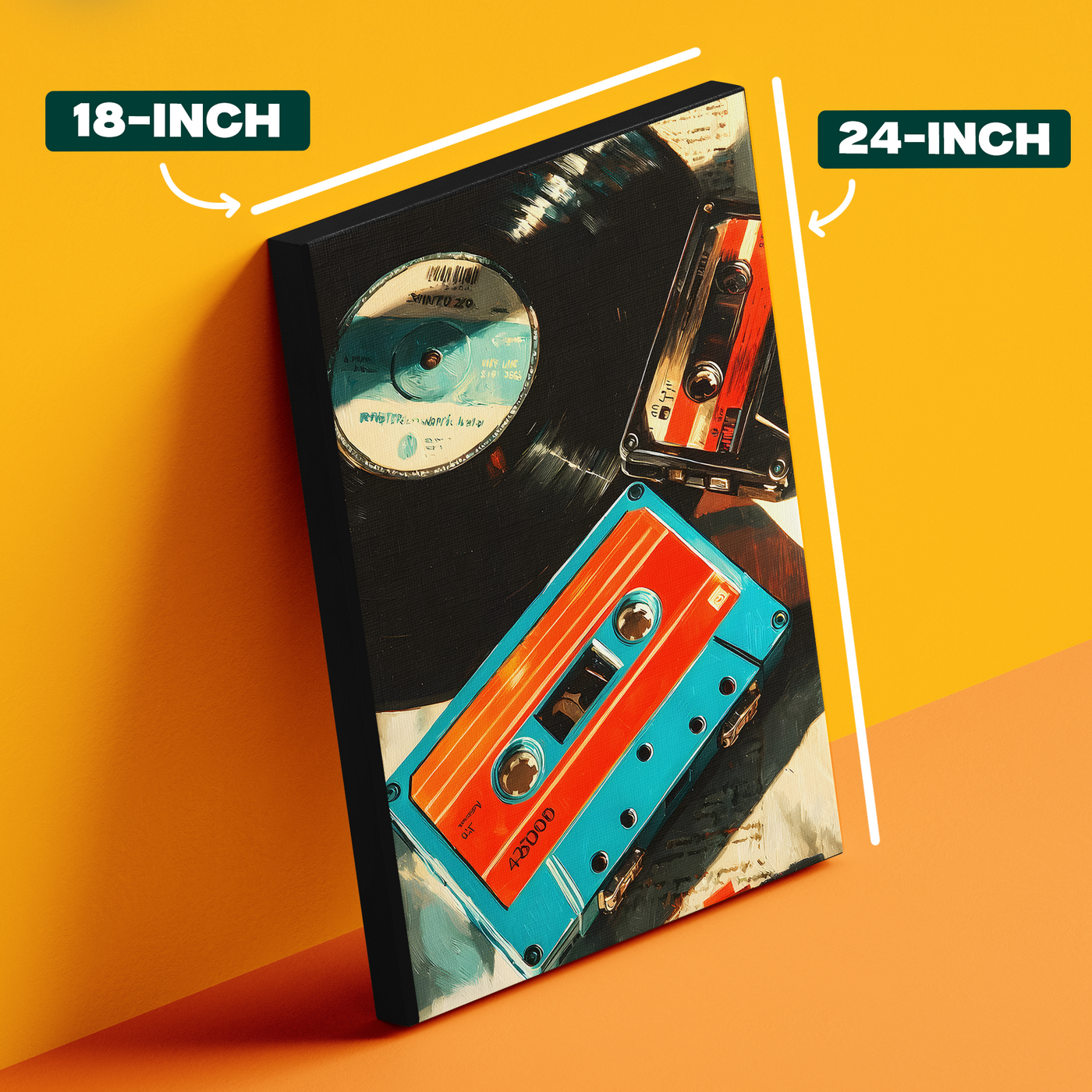 Yellow Cassette Tape Poster