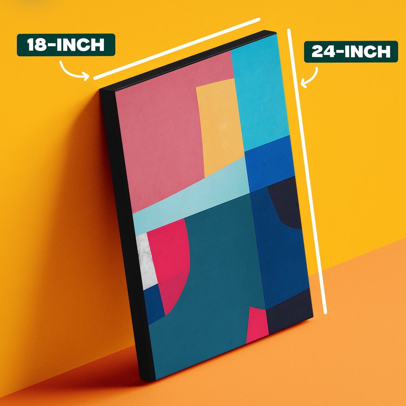 Geometric Color Block Blue Orange Pink Poster