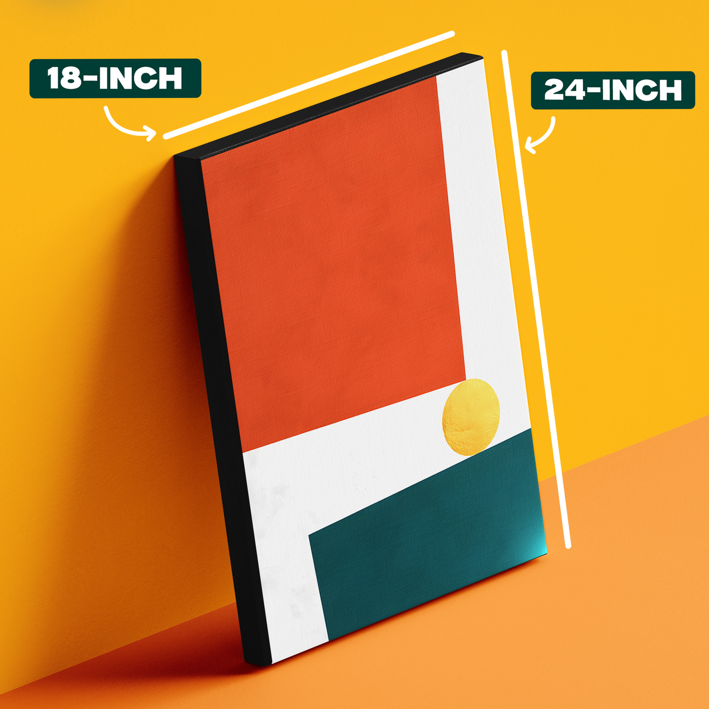 Geometric Abstract Orange Red Square Poster