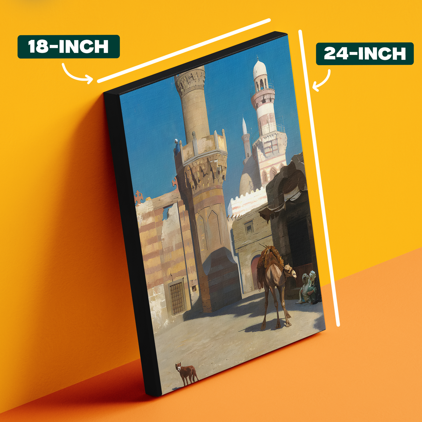 Vintage Market Mosque Painting Poster