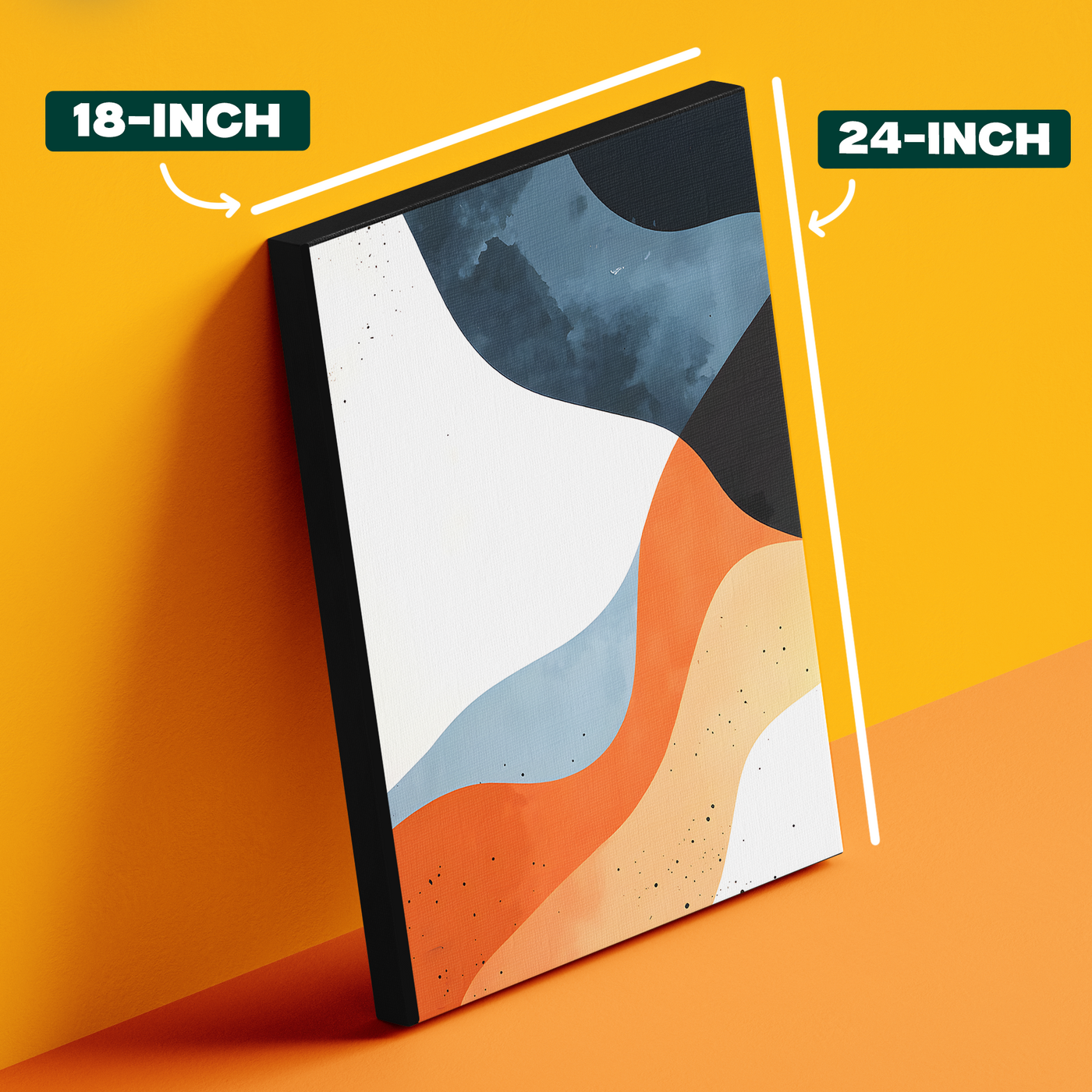 Geometric Abstract Blue Orange Organic Poster