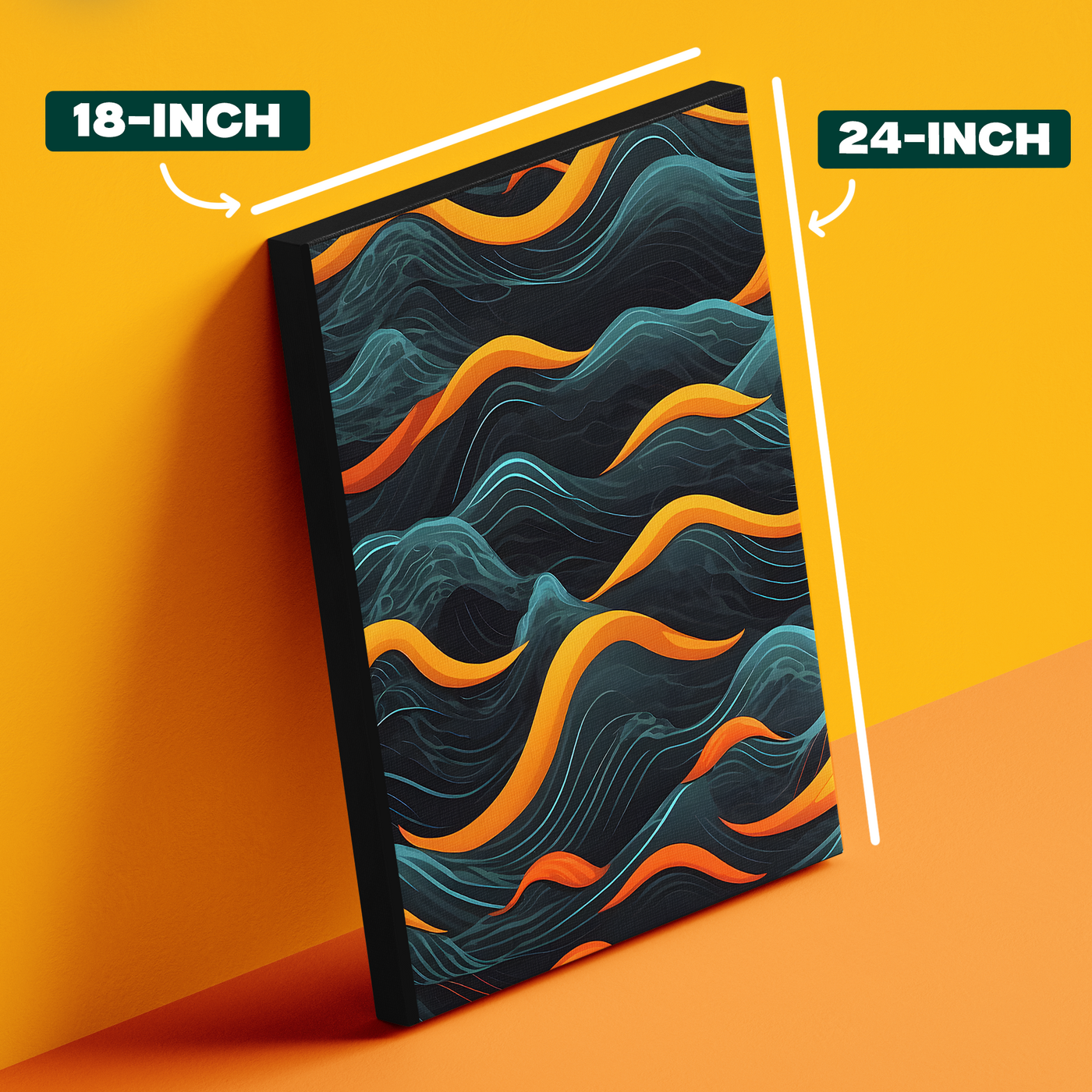Teal and Orange Wave Poster