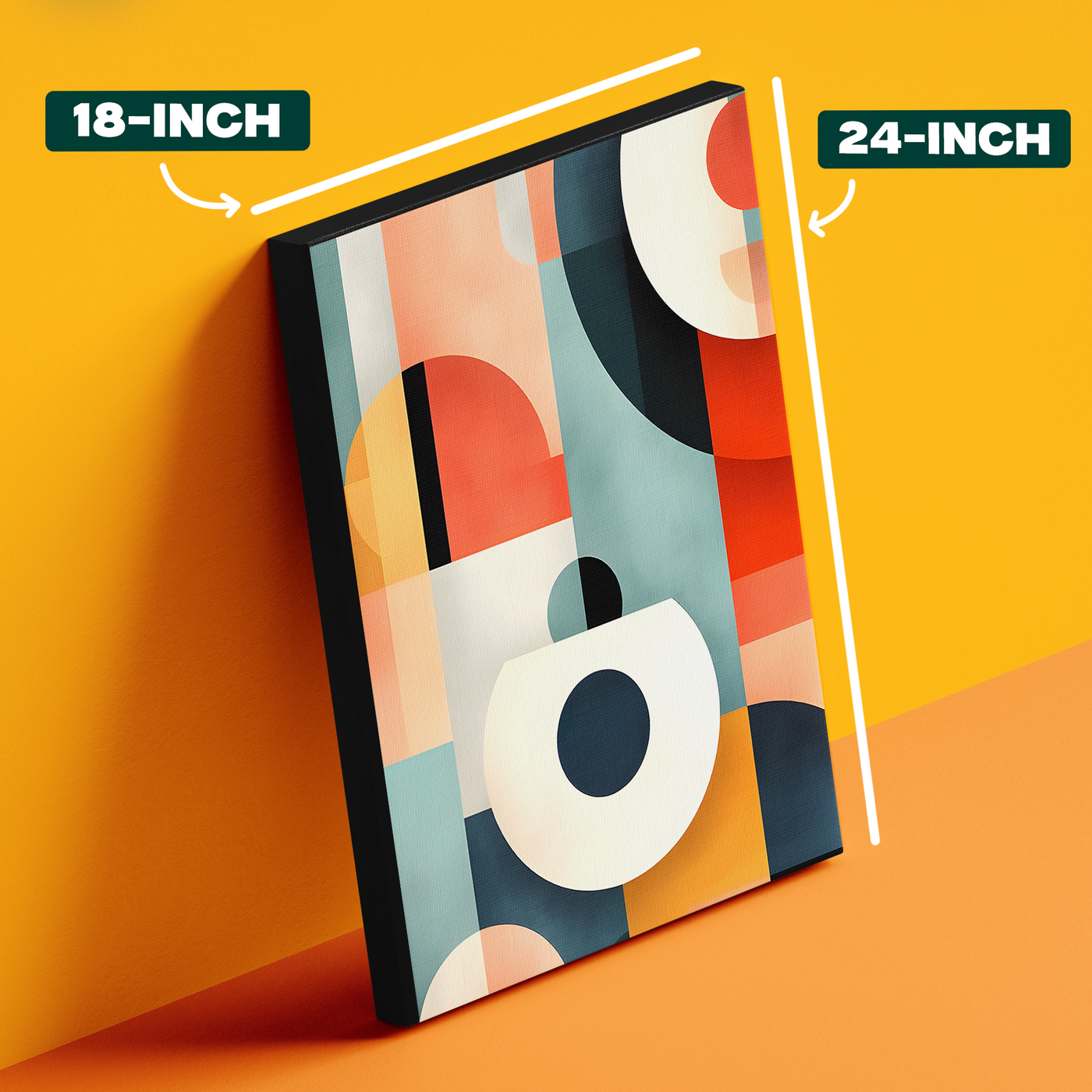 Geometric Abstract Blue Orange Loop Poster
