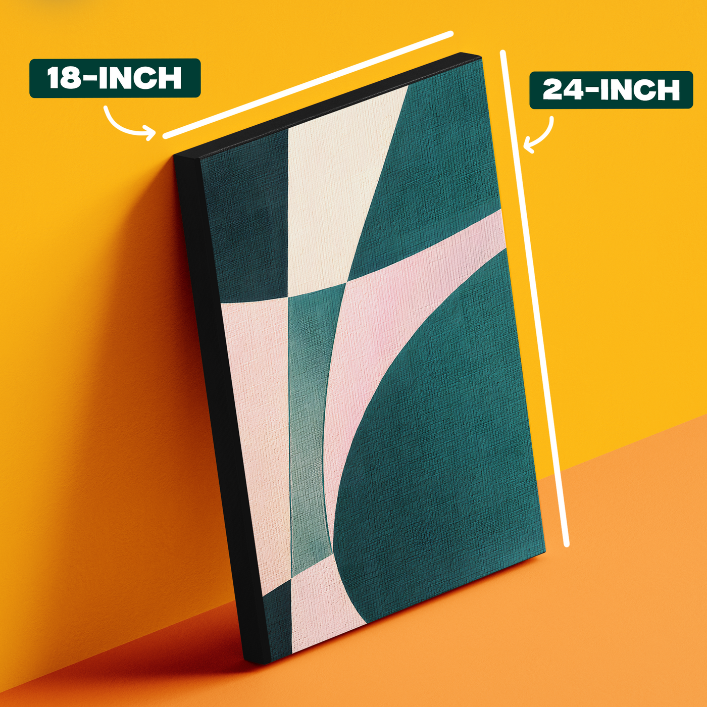 Geometric Color Block Teal Pink Patchwork Poster