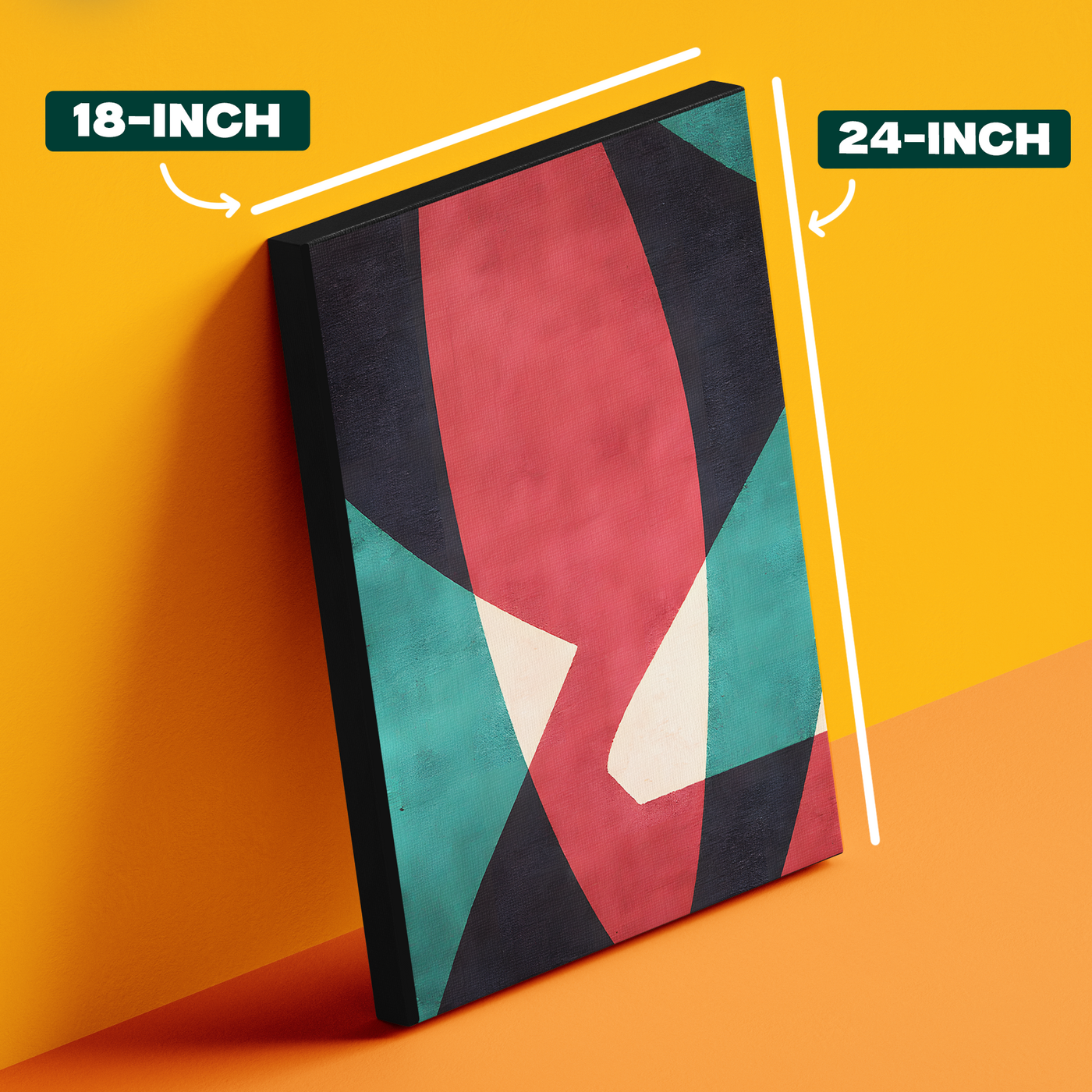 Geometric Abstract Shapes Dark Red Teal Poster