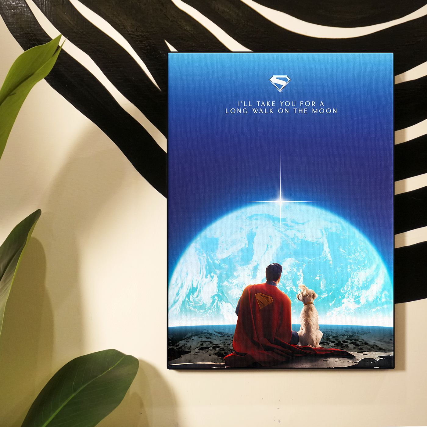 Blue Silhouette Superman Poster