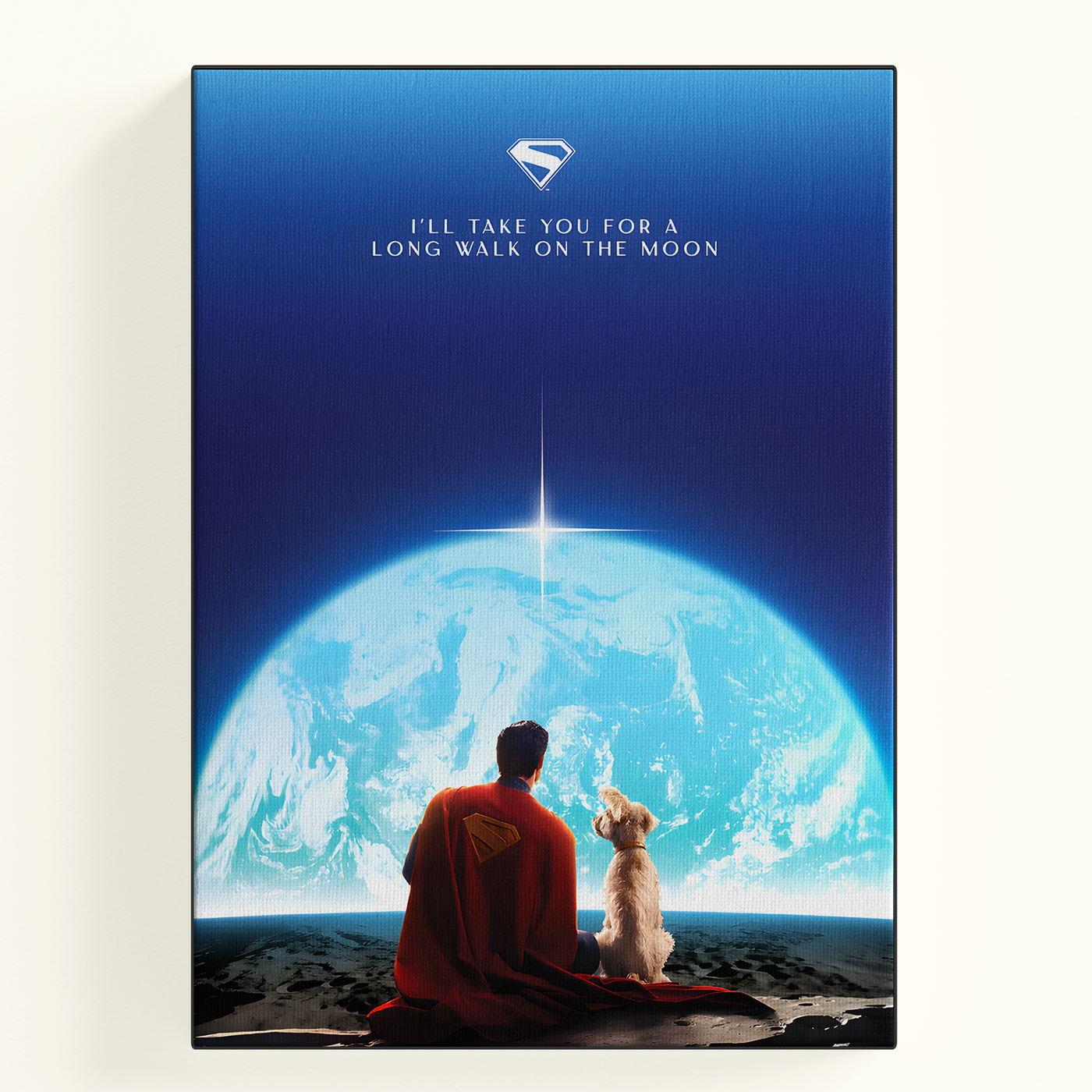 Blue Silhouette Superman Poster