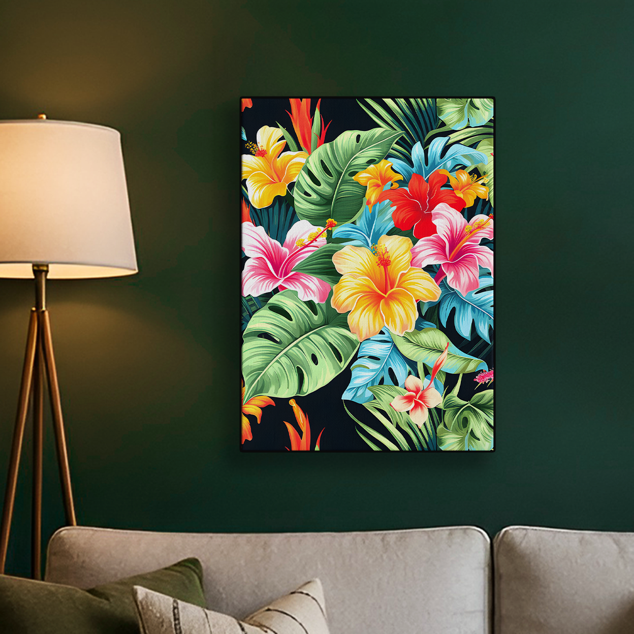 Tropical Floral Pattern Colorful Poster