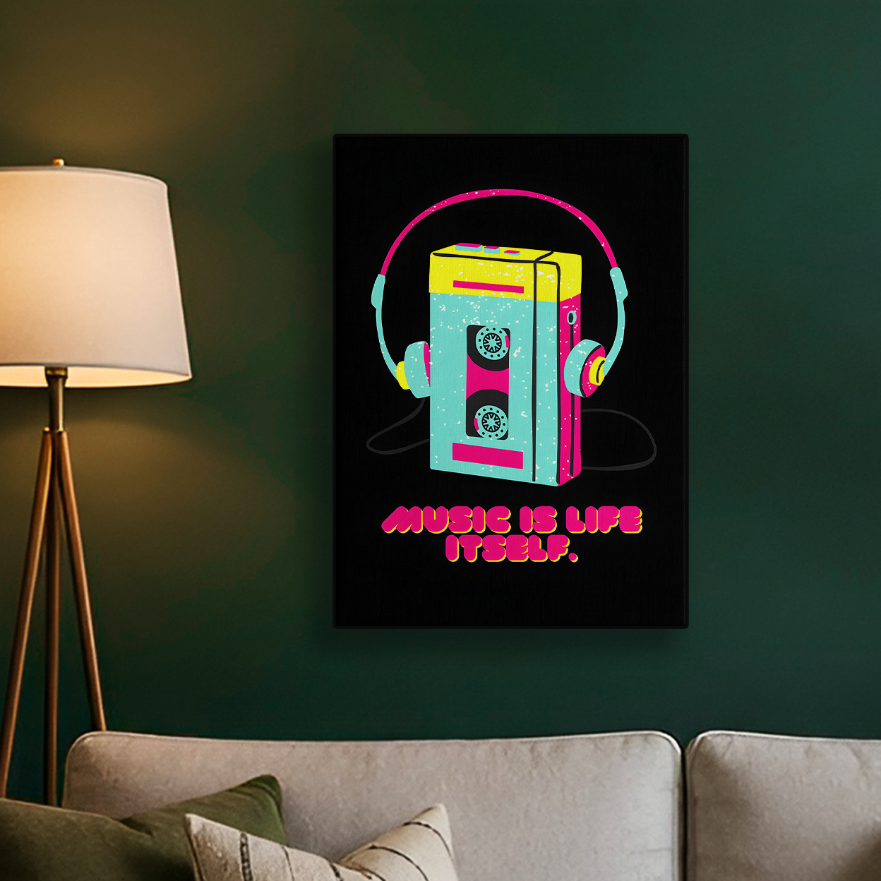 Headphones Music Is Life Poster