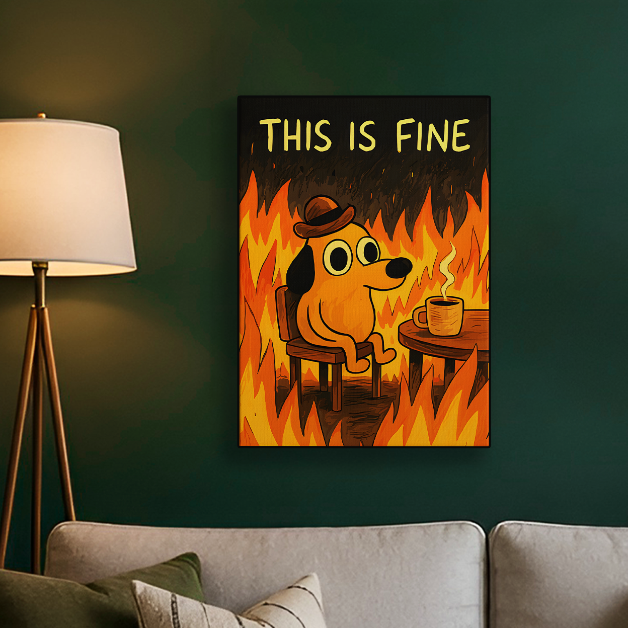 This Is Fine Meme Poster