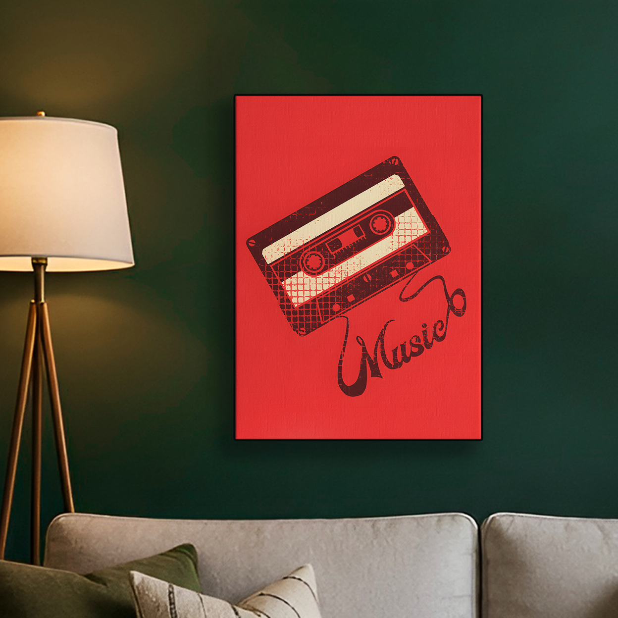 RED Cassette Tape Poster