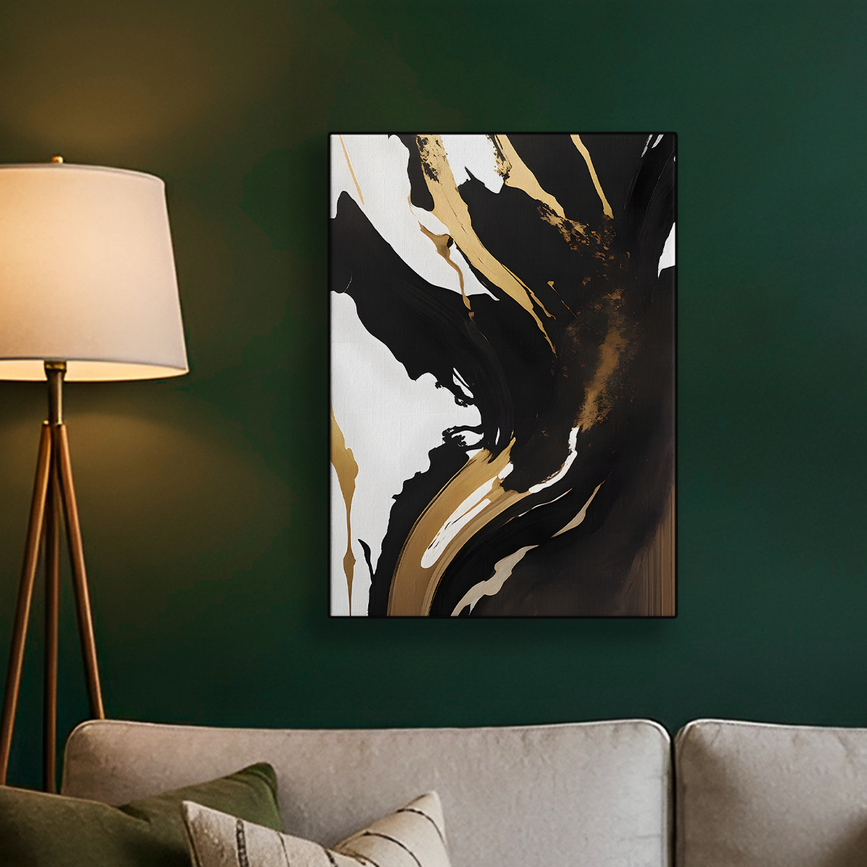 Black and Gold Wave Poster