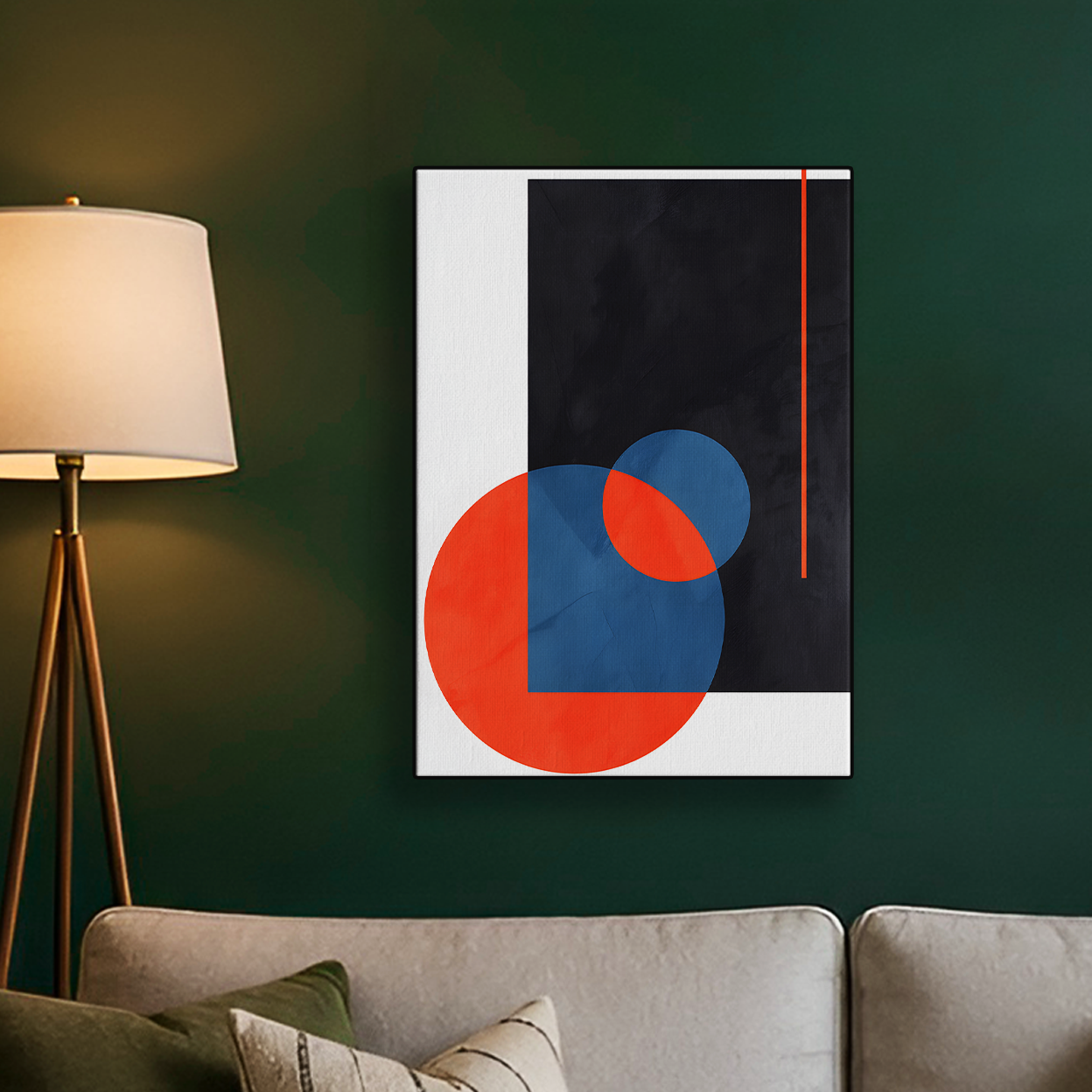 Geometric Abstract Blue Red Circle Poster
