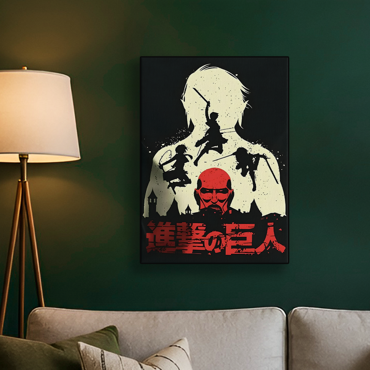Attack on Titan Red Silhouette Figure Poster
