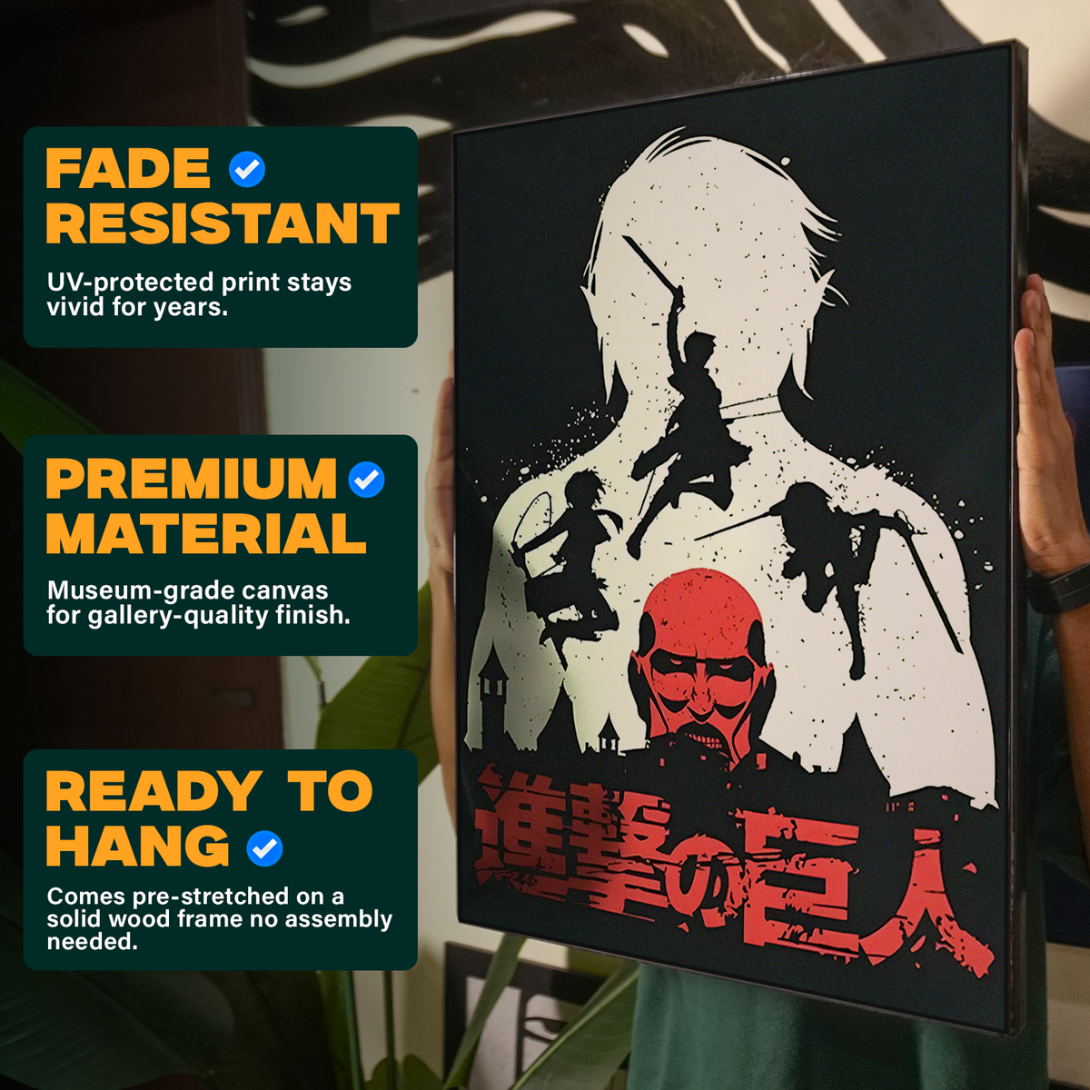Attack on Titan Red Silhouette Figure Poster