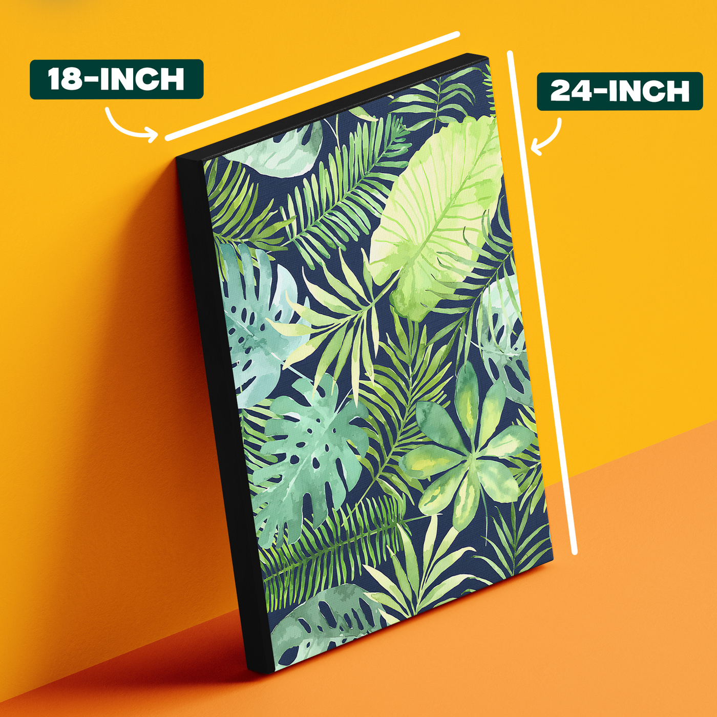 Tropical Leaves Pattern Green Blue Poster
