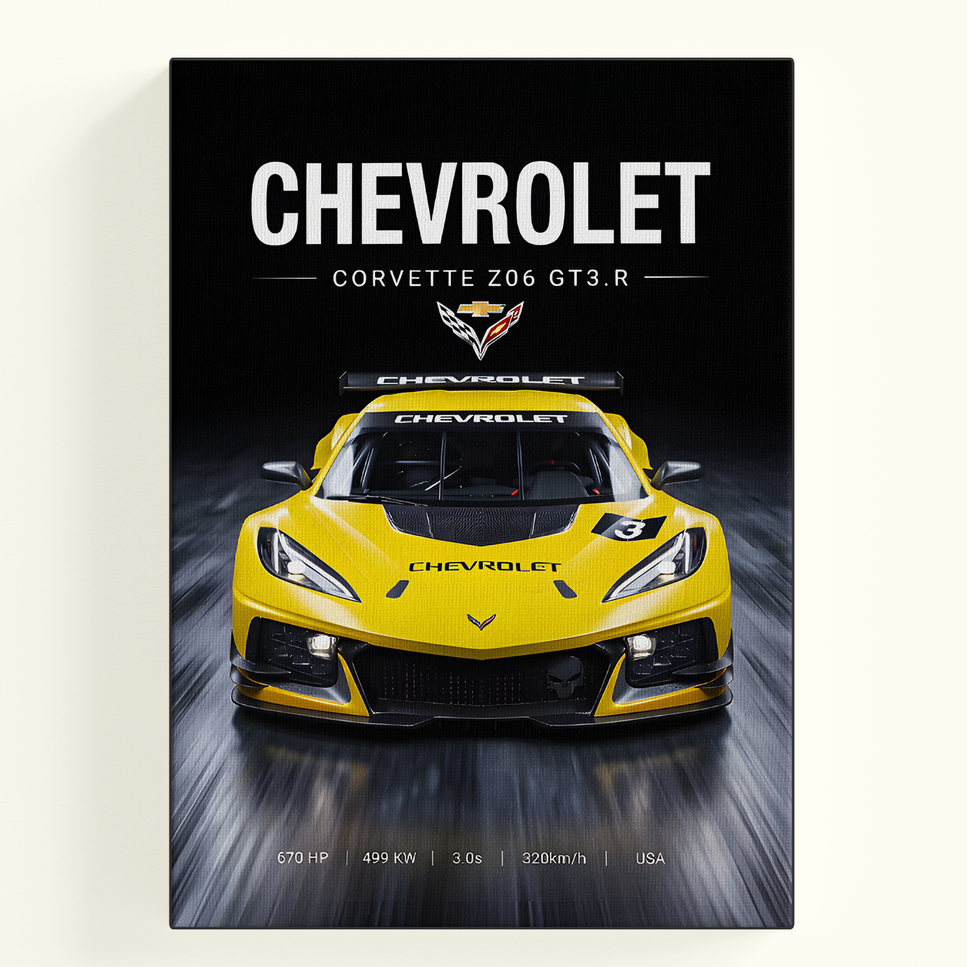 Chevrolet Corvette Yellow Poster