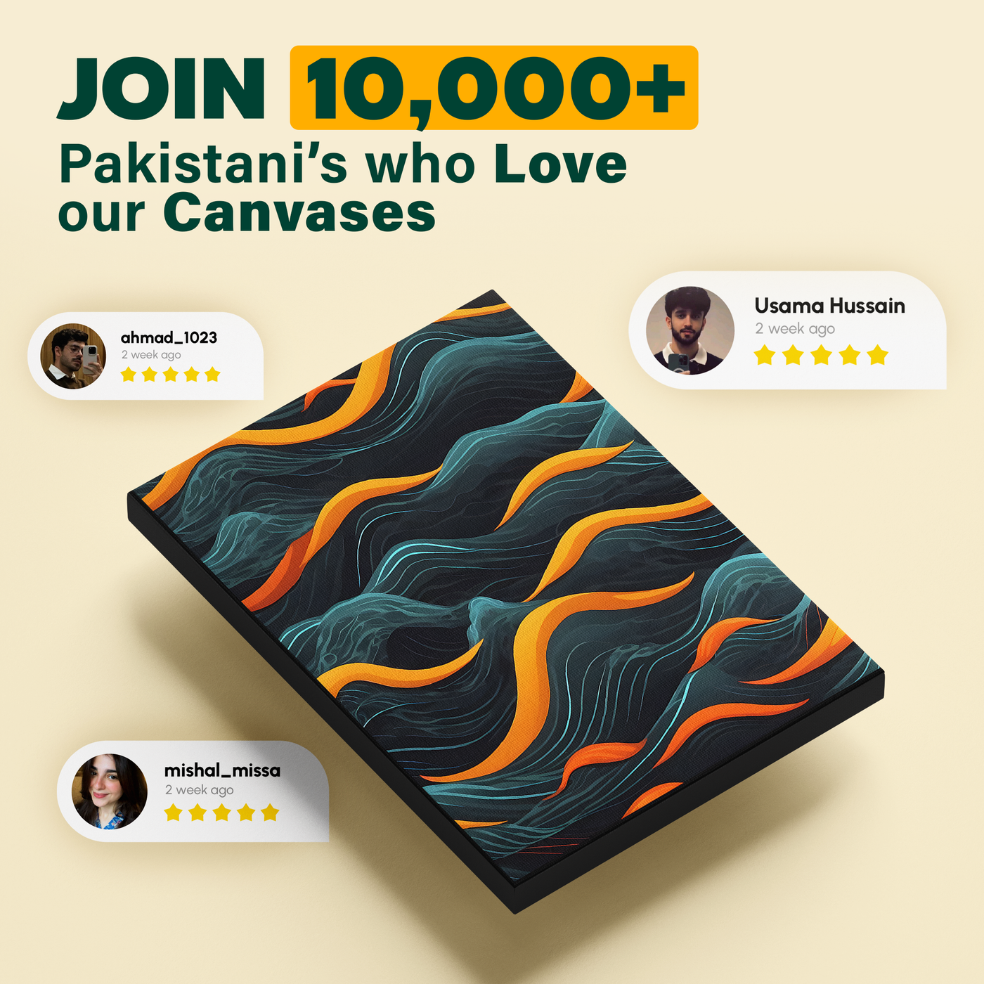 Teal and Orange Wave Poster
