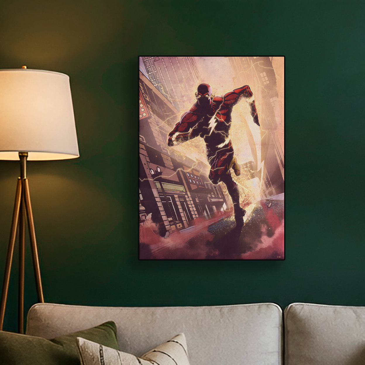 Dynamic Flash Running scene from DC Comics
