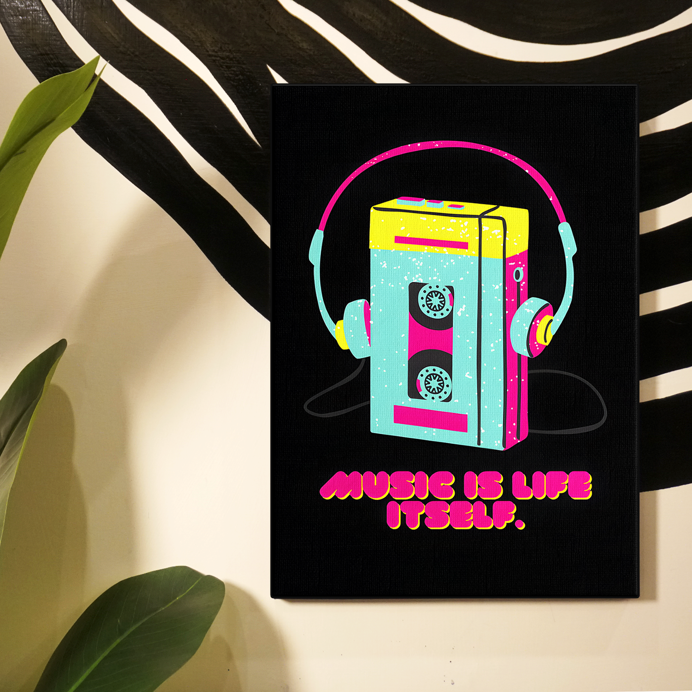 Headphones Music Is Life Poster