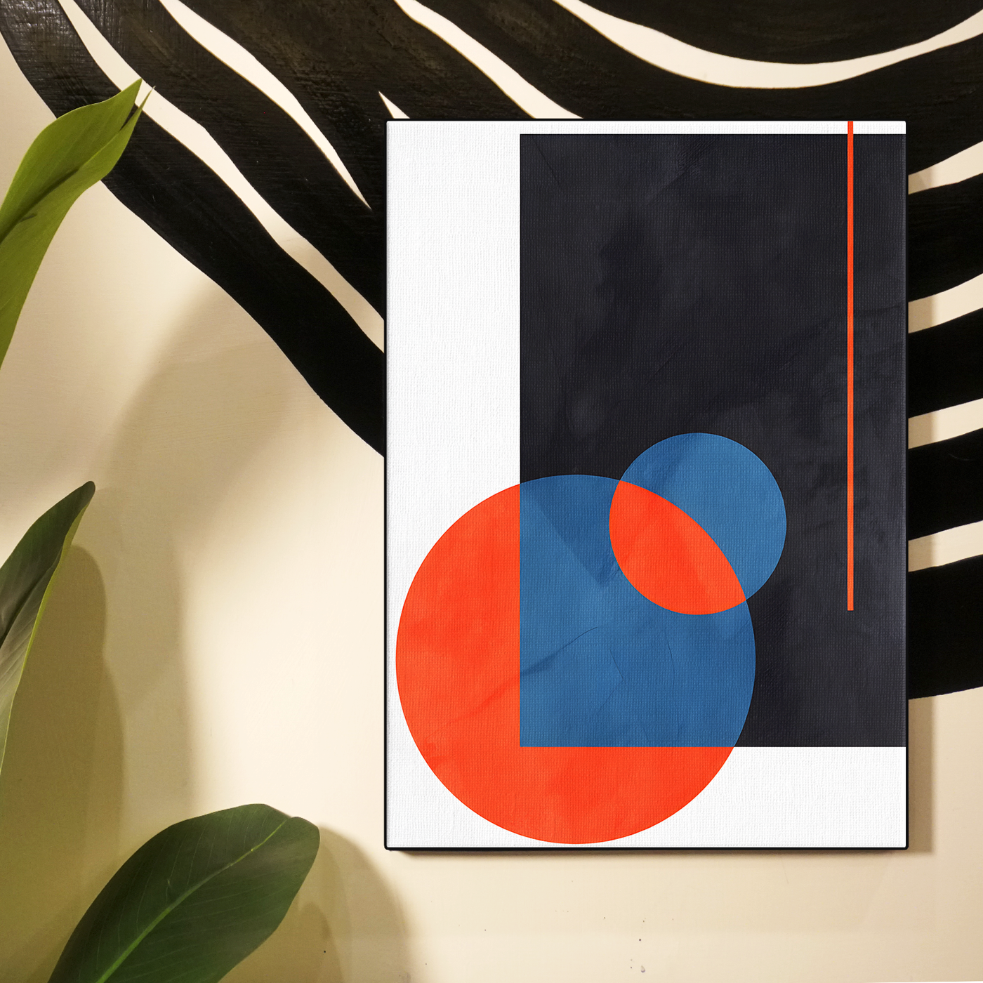 Geometric Abstract Blue Red Circle Poster